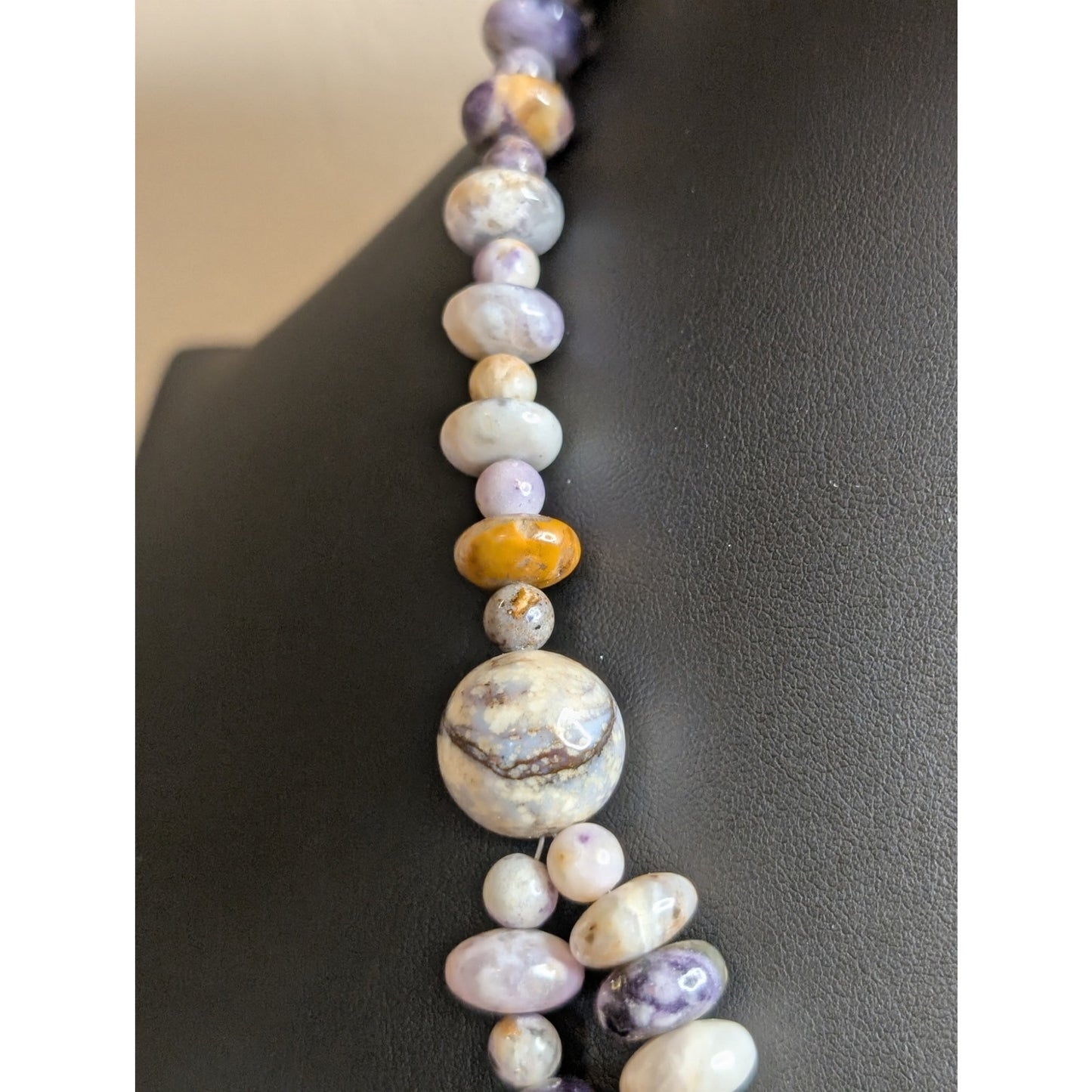 Jay King DTR 925 Sterling Amethyst Jadeite Bead Single to Double Strand Necklace