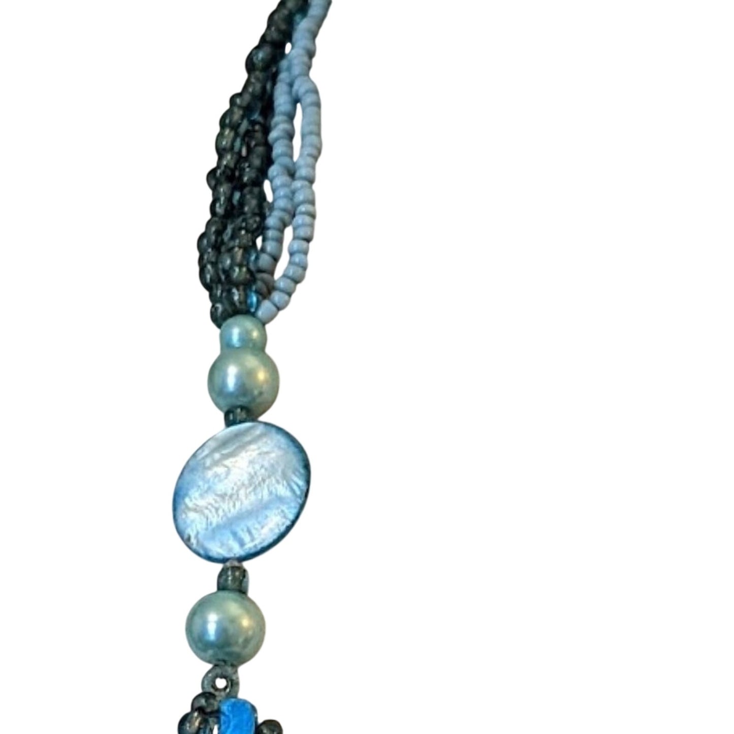 Blue Beaded Multi-Strand Necklace