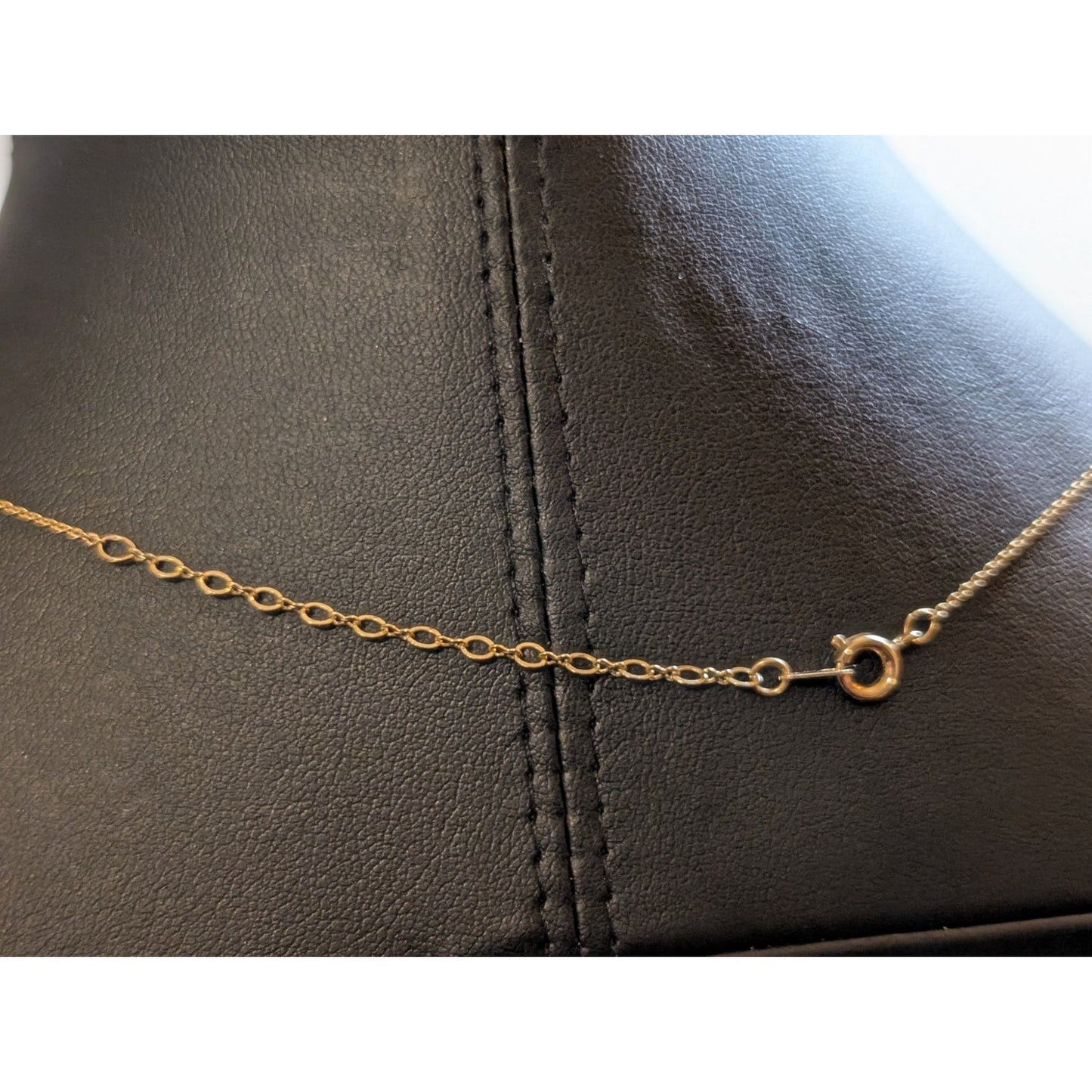 Dainty Bezel Set Floating Gemstone Gold Tone Chain Necklace