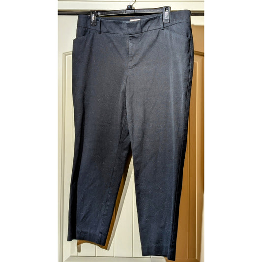 Merona Black Cotton Stretch Mid-Rise Ankle Pant Womens Size 18W