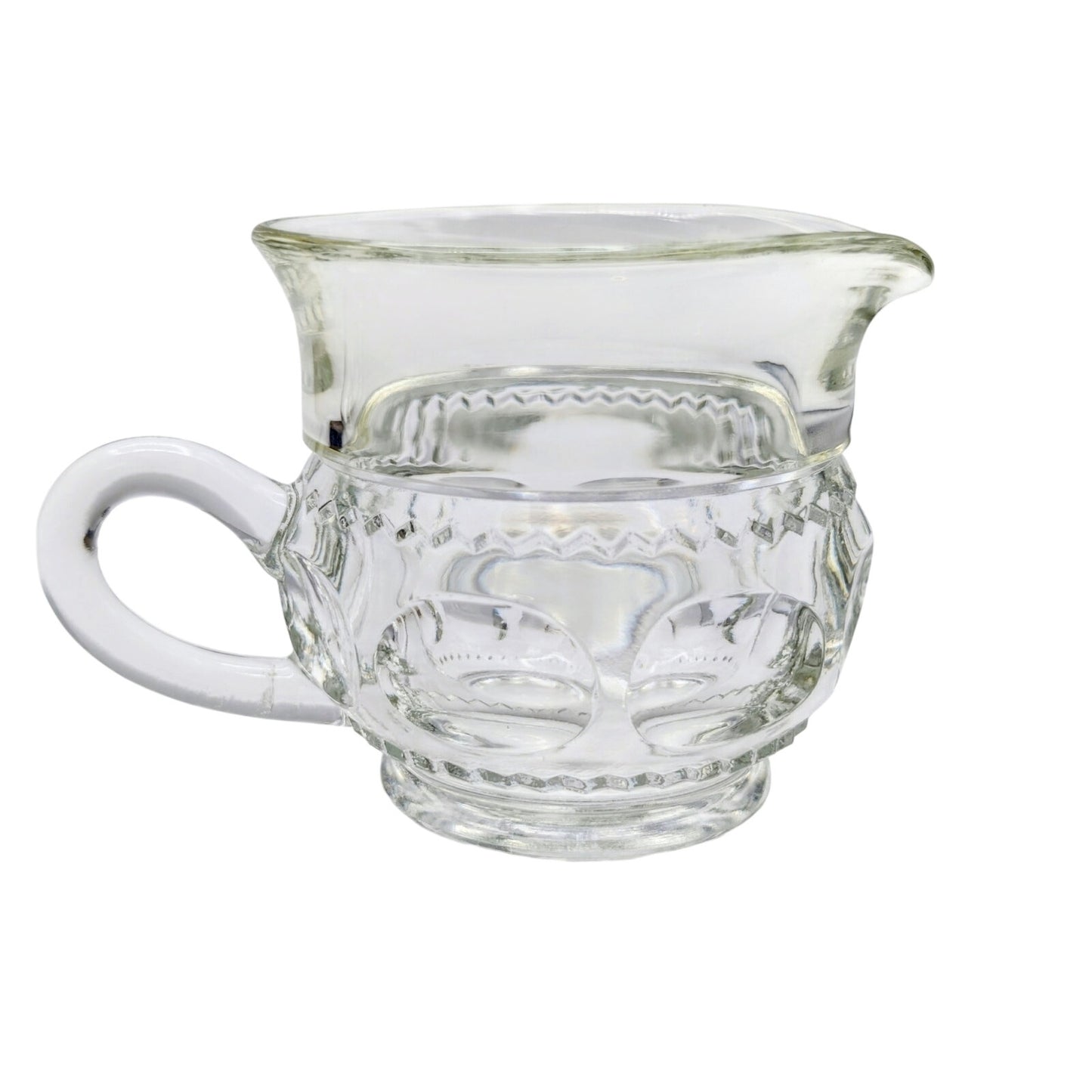 Vintage King's Crown Clear Small Glass Handled Creamer