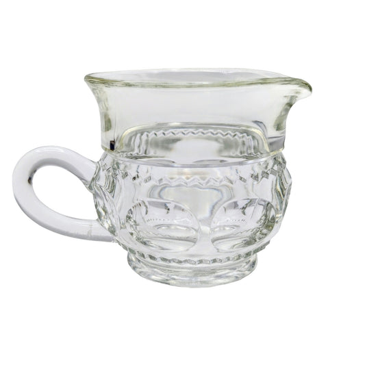 Vintage King's Crown Clear Small Glass Handled Creamer