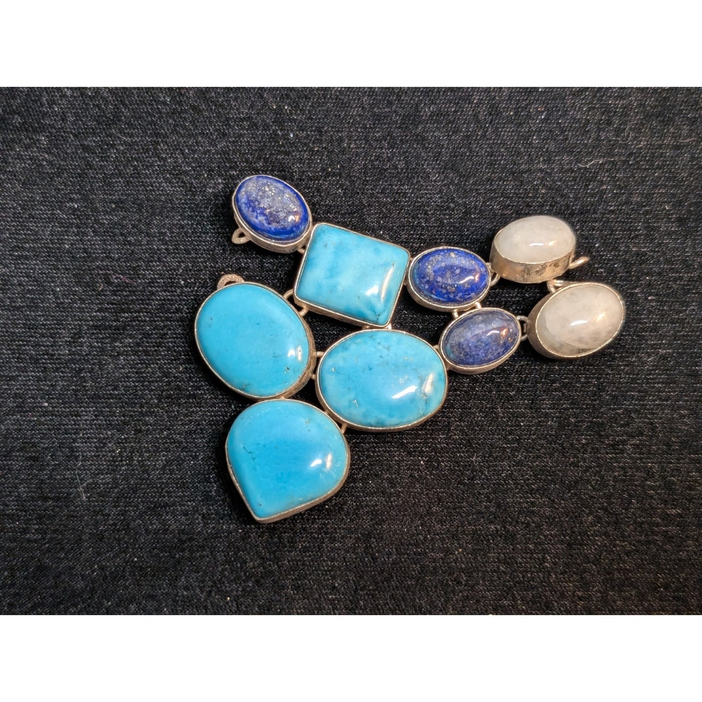 Turquoise Lapis Moonstone Broken Piece Off South Western Necklace For Repurpose