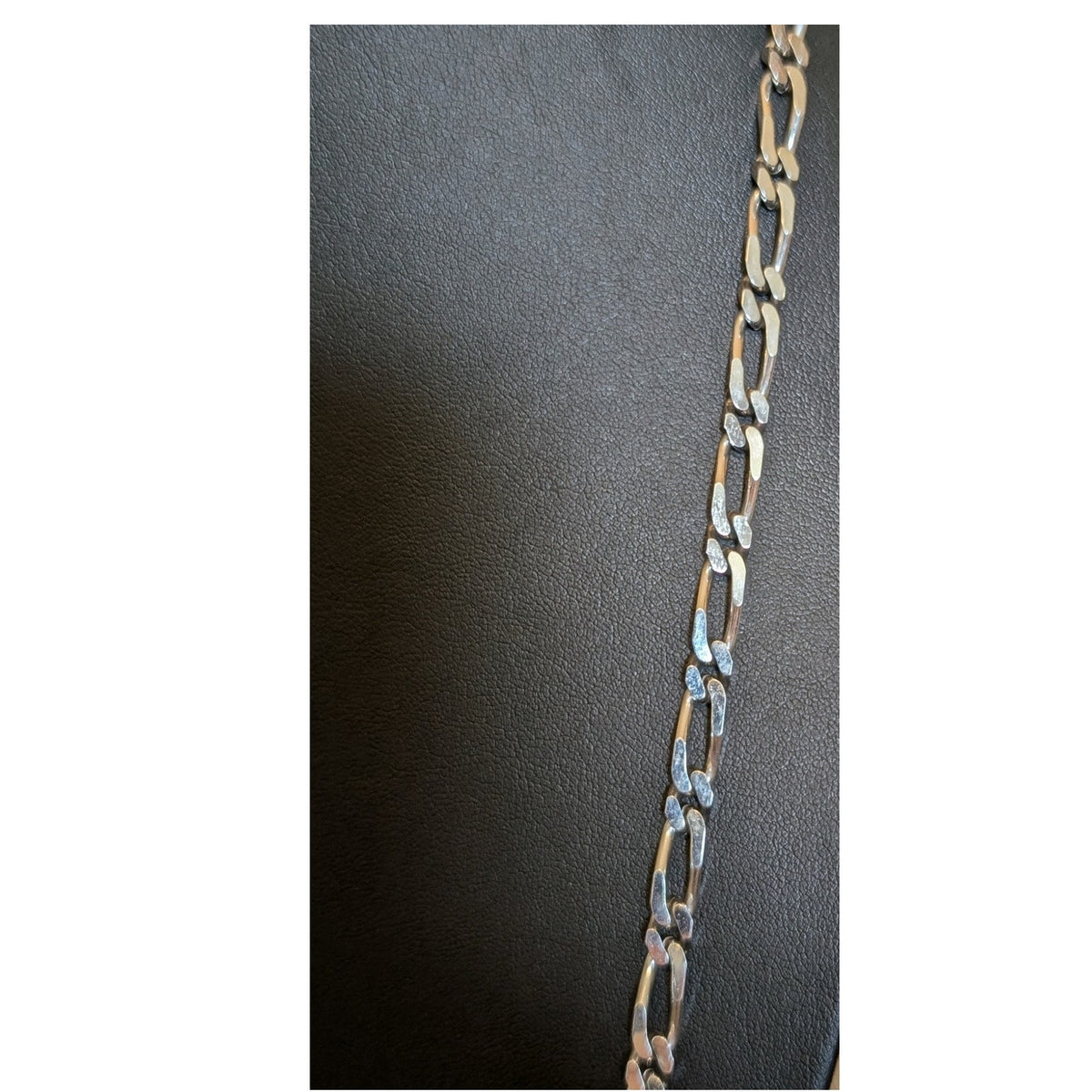 Vintage Monet Sparkling Silver Tone Figaro Chain Link 36" Necklace