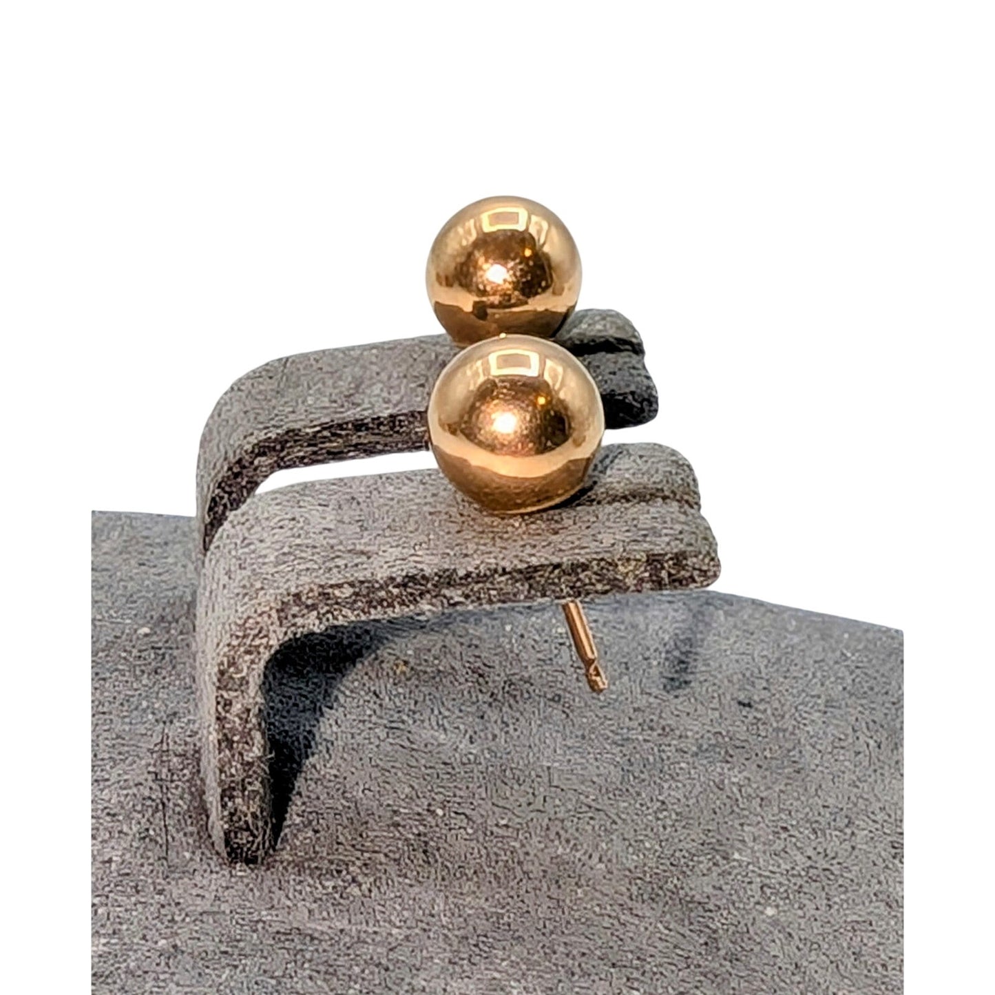 Vintage 14K Rose/Yellow Gold Approximately 11mm Ball Post Stud Earrings