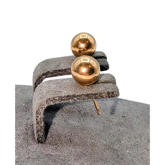Vintage 14K Rose/Yellow Gold Approximately 11mm Ball Post Stud Earrings
