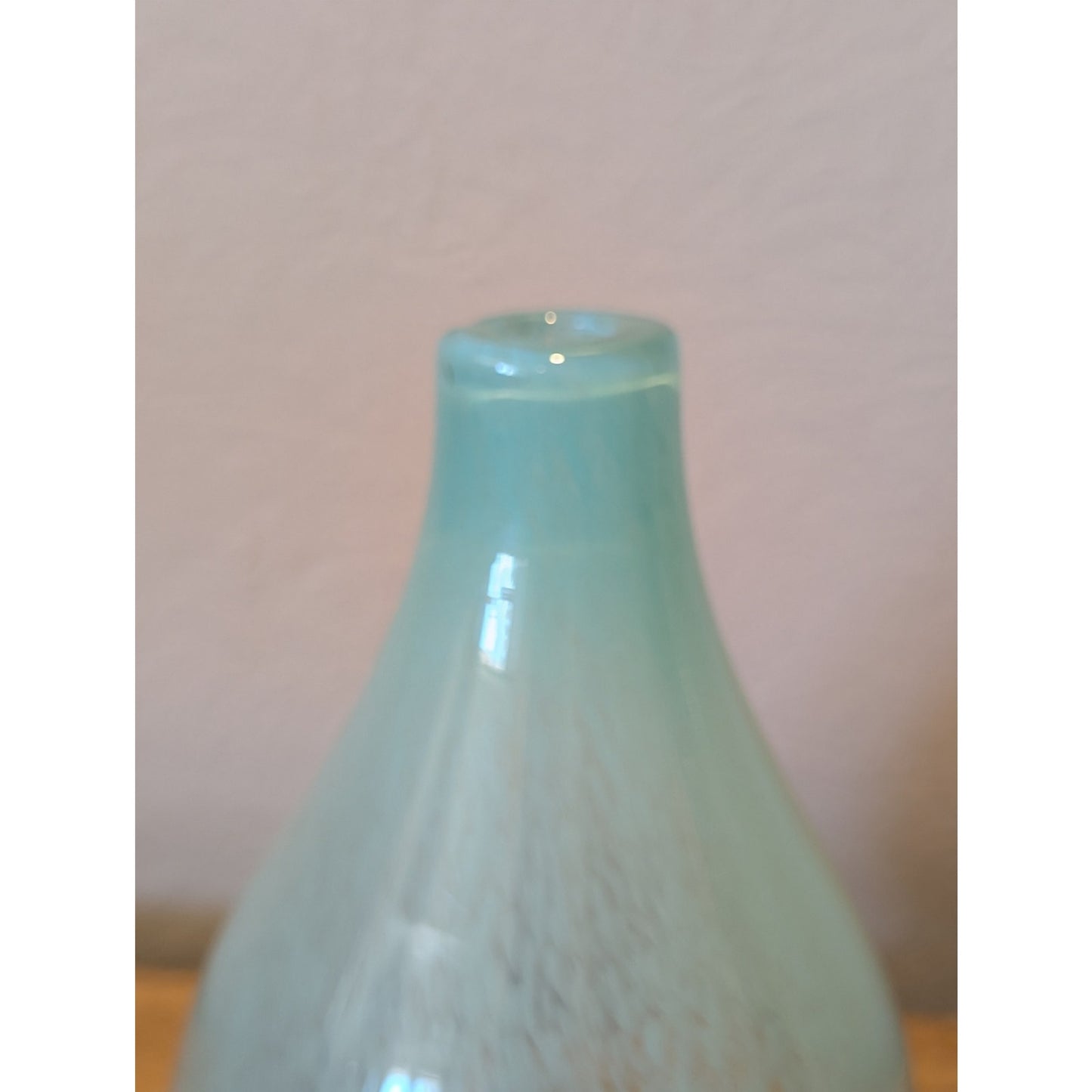 Blue Yellow Gold Art Glass Bulbous Vase