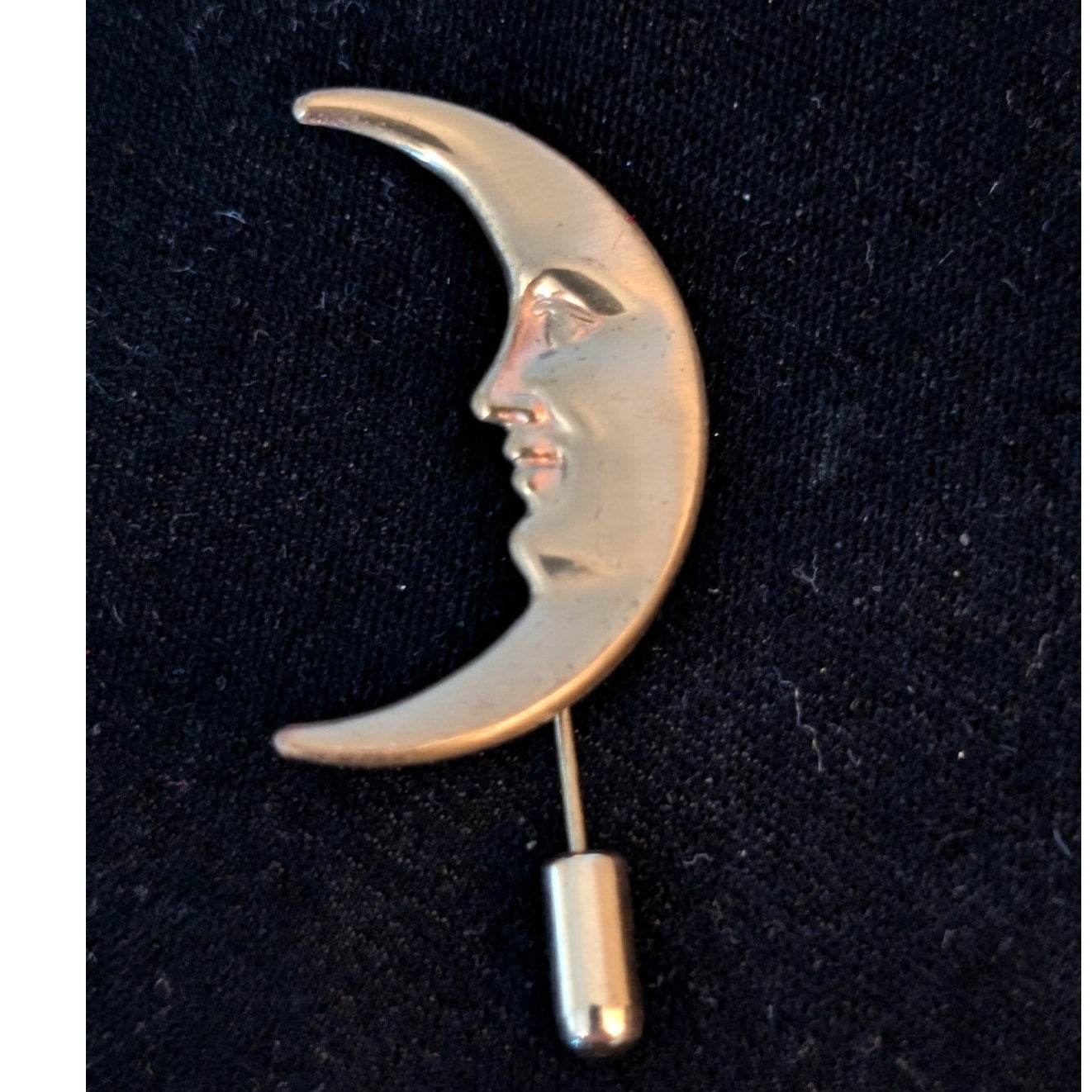 Vintage Gold Tone Moon Face Stick Pin