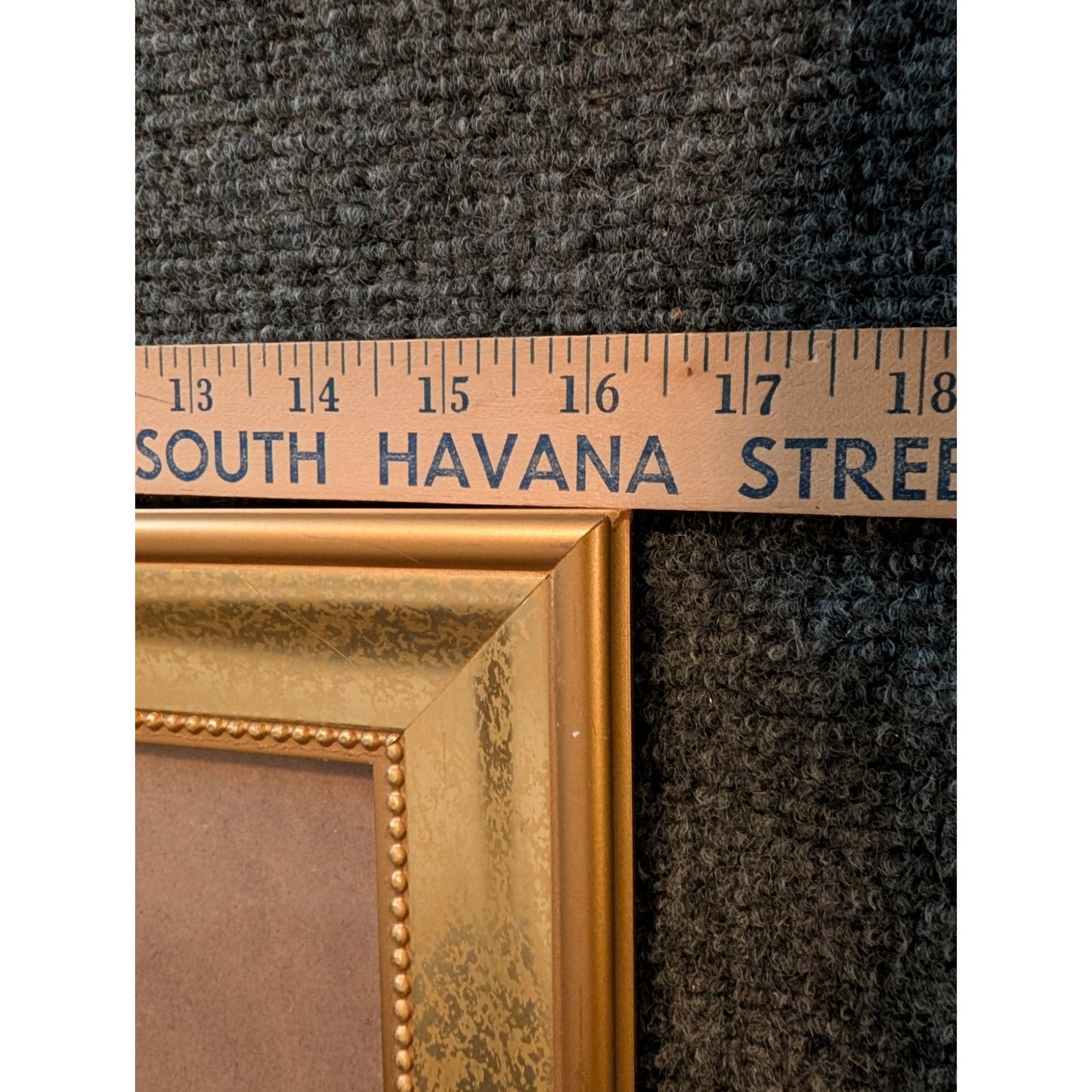Gold Painted Wood Beaded Picture Frame