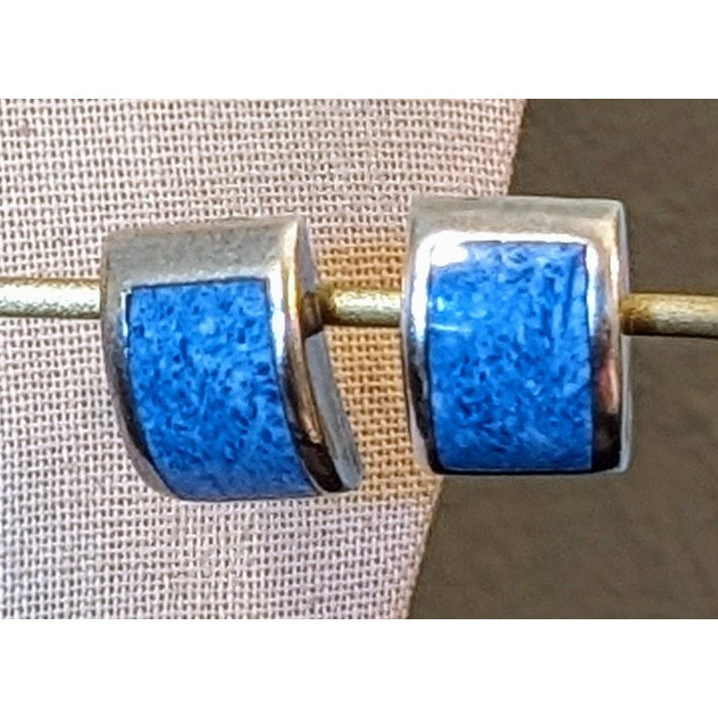 Mexico 925 Sterling Silver Blue Stone Inlay Necklace & Matching Earring Set