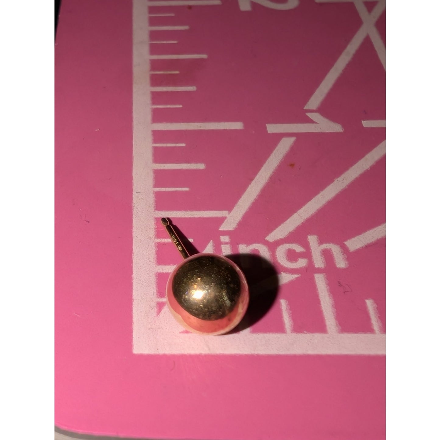 Marked 14K Gold 5mm Ball Stud Post Earrings