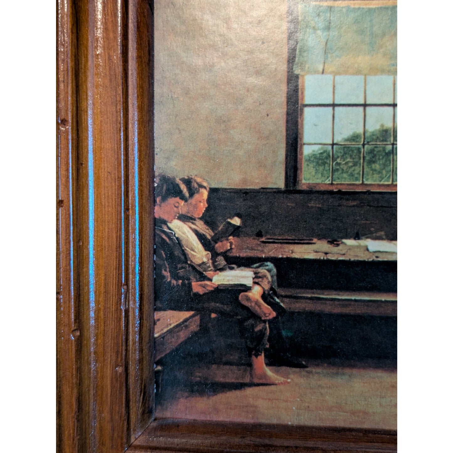 Vintage Winslow Homer (1871) The Country School Wood Framed Print Art