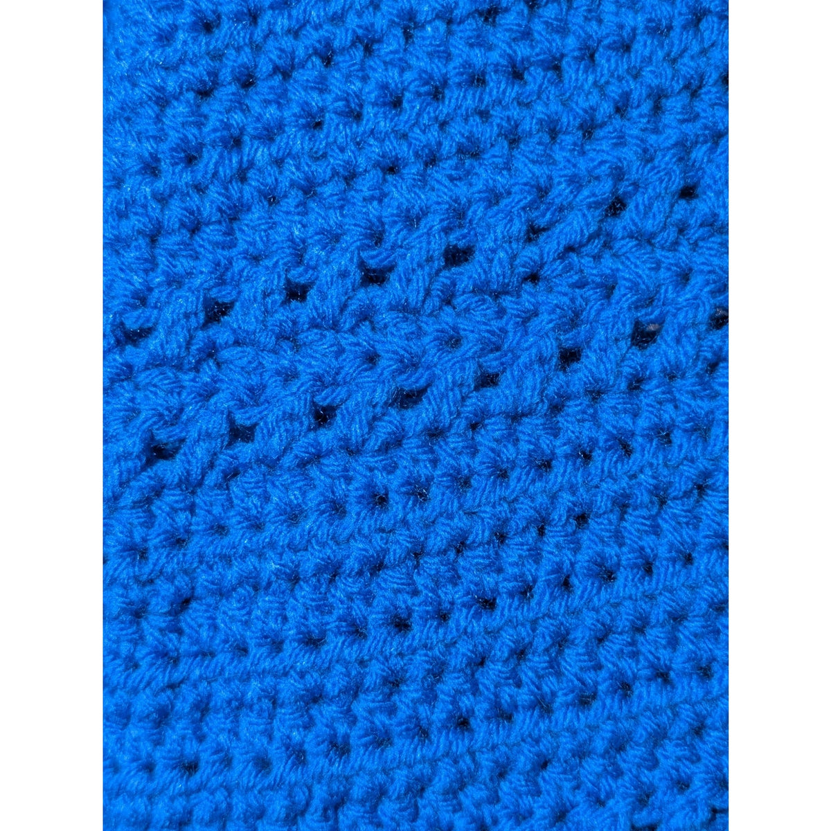 Hand Made Crocheted Loose Knit Nautical Blue Crew Neck Sweater Size Approx. L