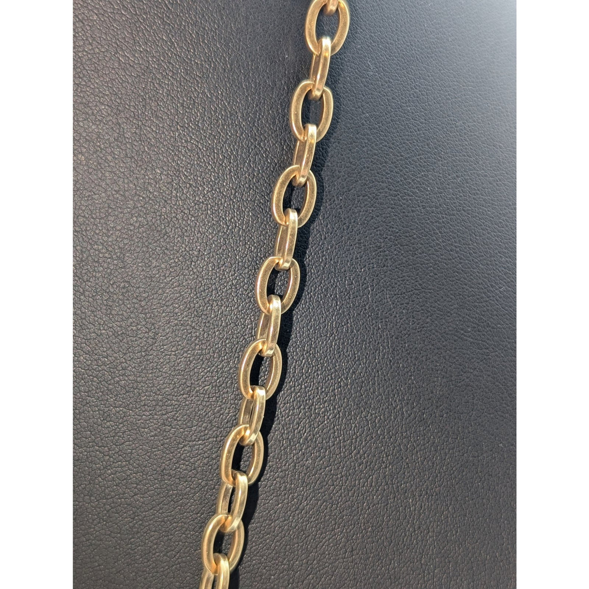 J. Crew Brown Crystal Encrusted Interlocking Link Toggle Clasp 30" Necklace