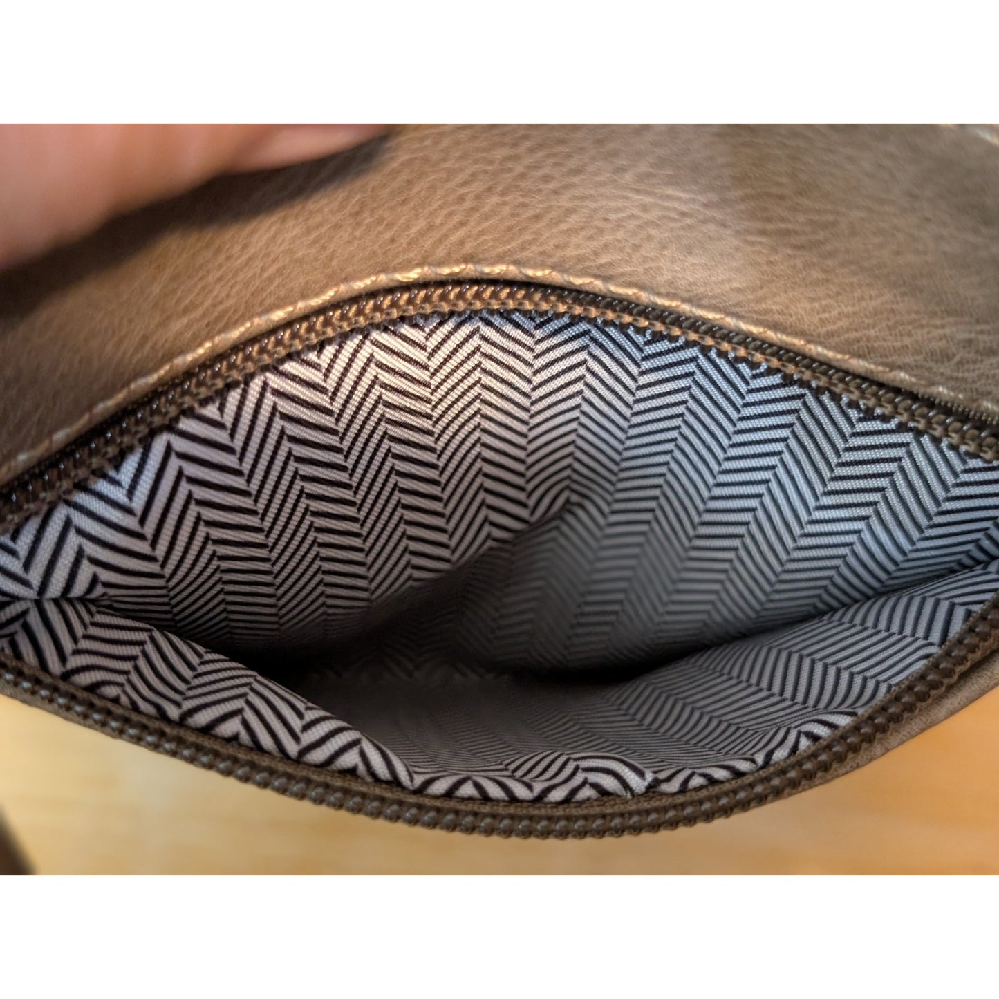 Beige Cross Body Faux Leather Compartment Purse