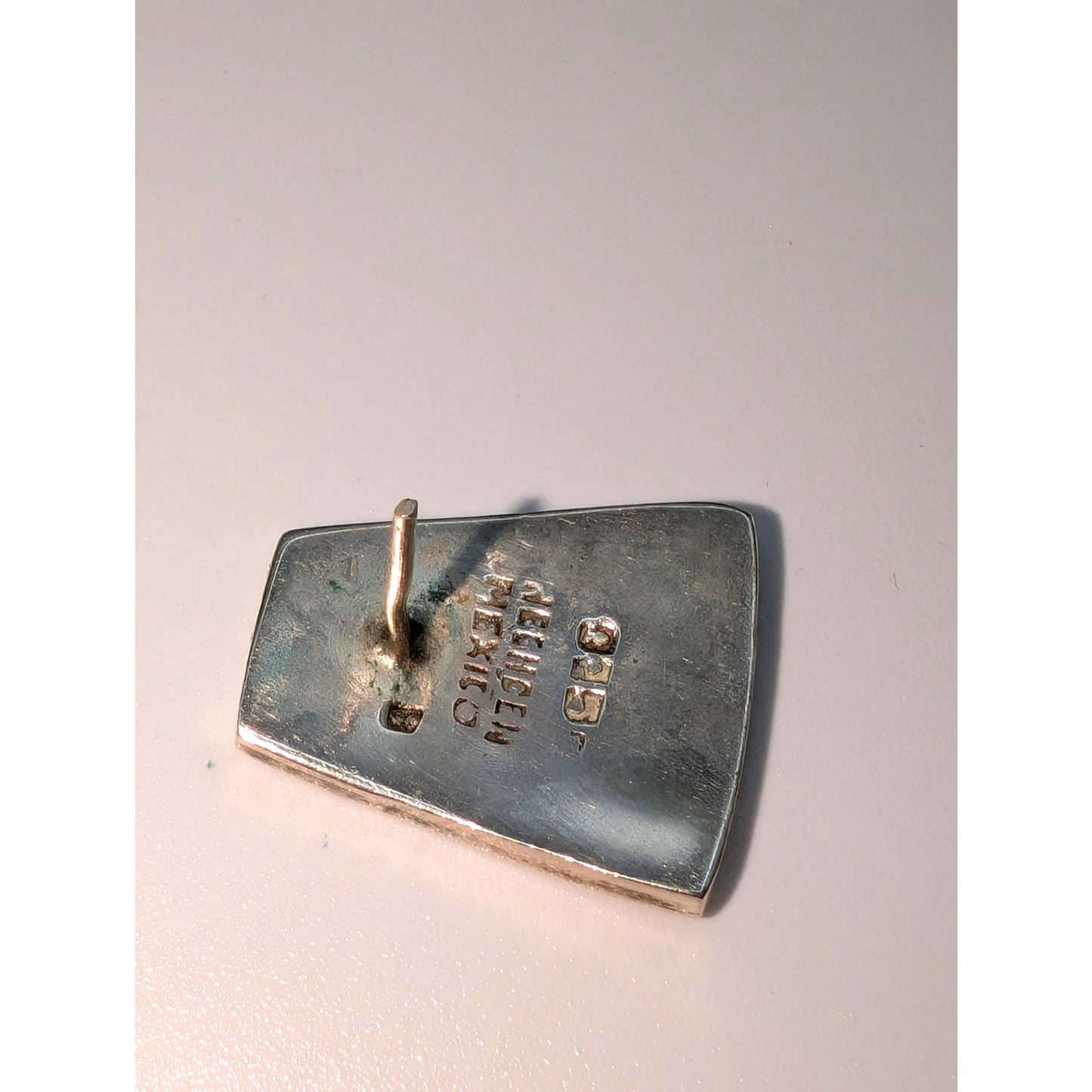 Vintage Taxco Mexico 925 Sterling Silver Turquoise Inlay Post Earrings 9.70g