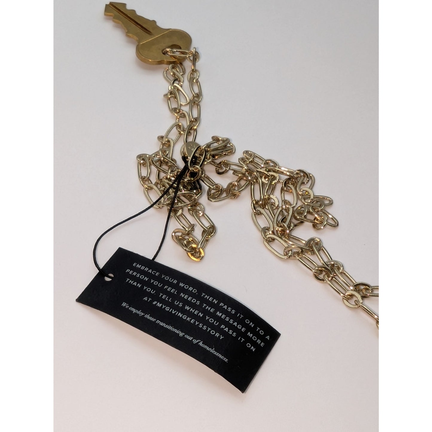 Lot of Two Gold Tone Dangling Flowers & A Giving Key Necklaces