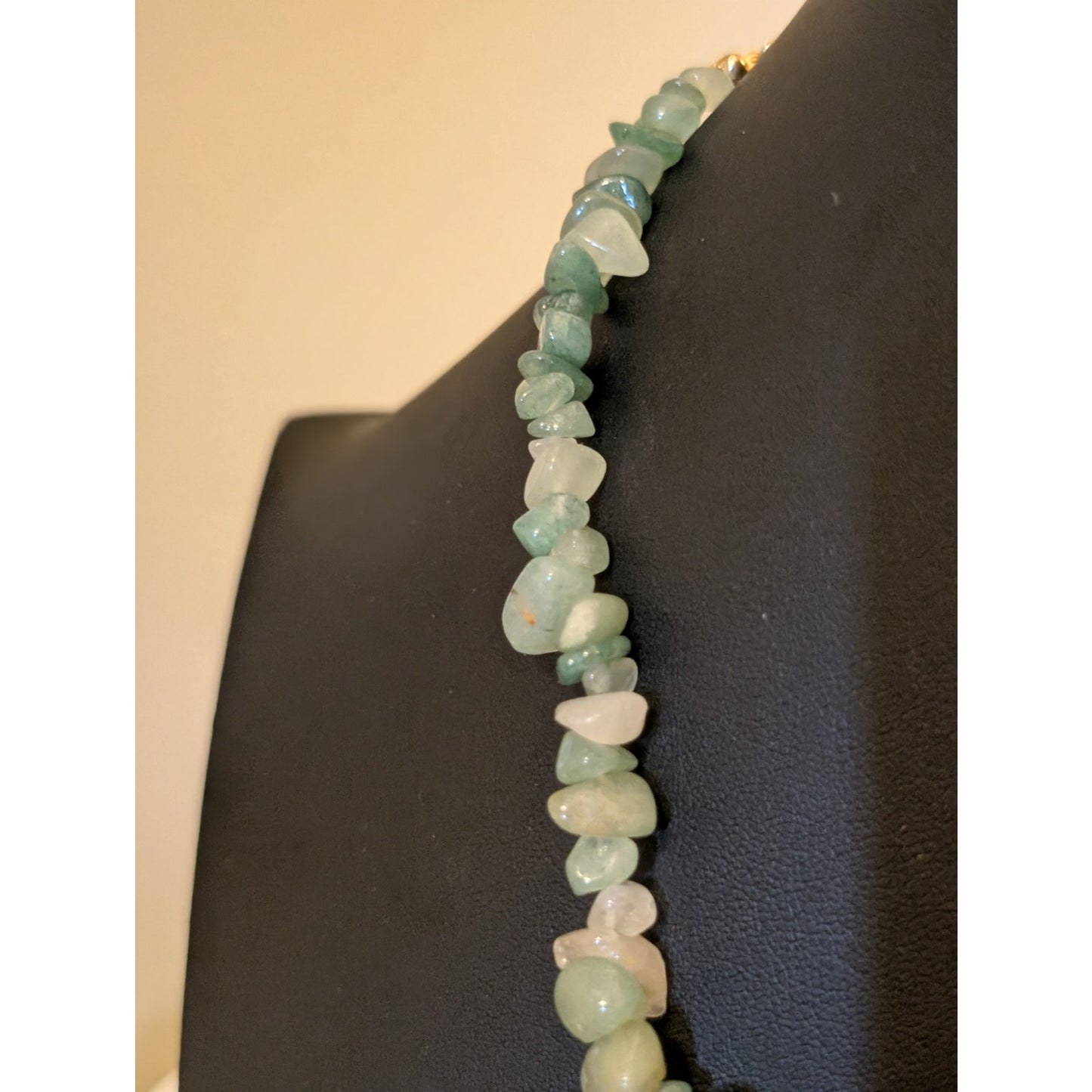 Green Chip Stone Gold Tone 17"-20" Necklace