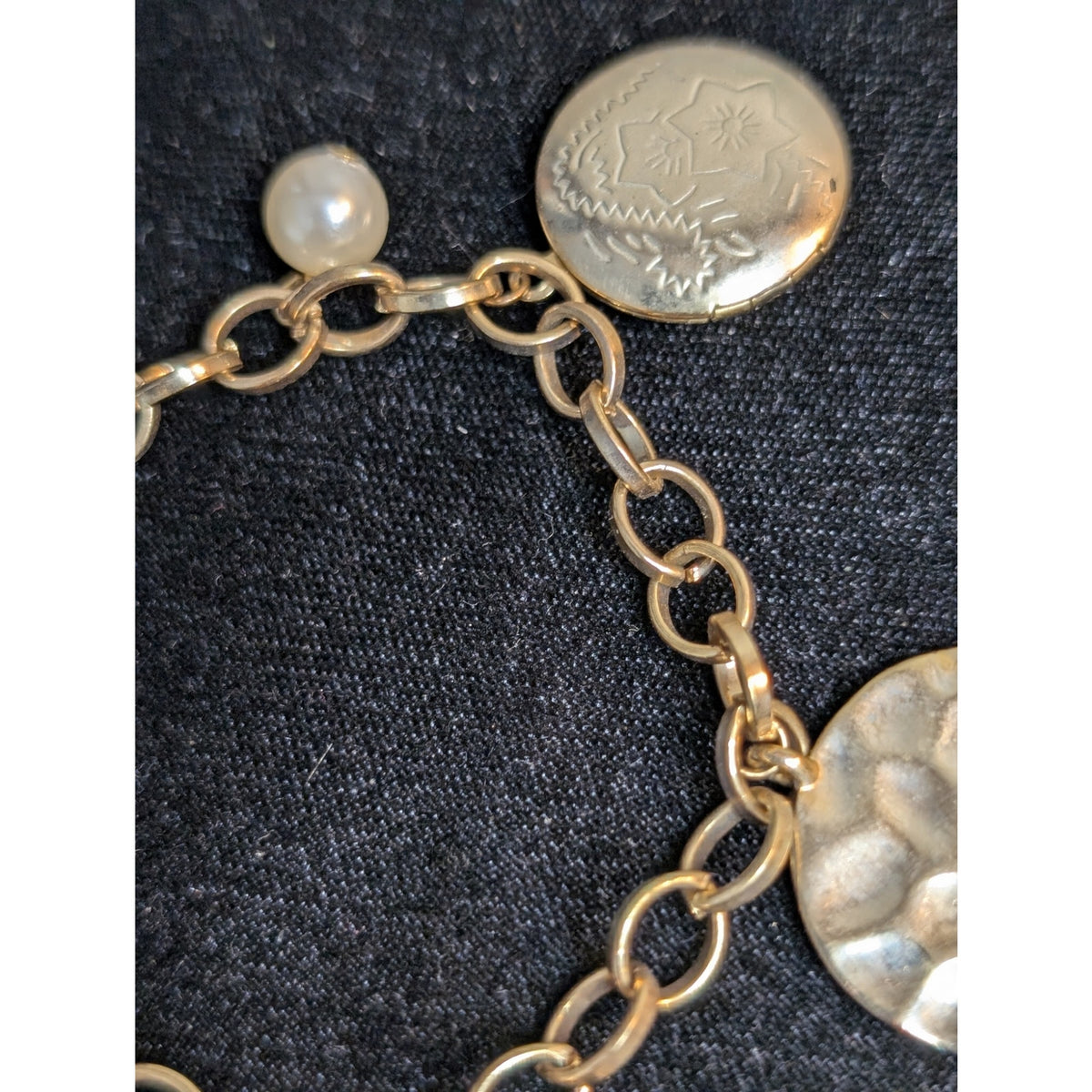 Vintage Gold Tone Charm Bracelet