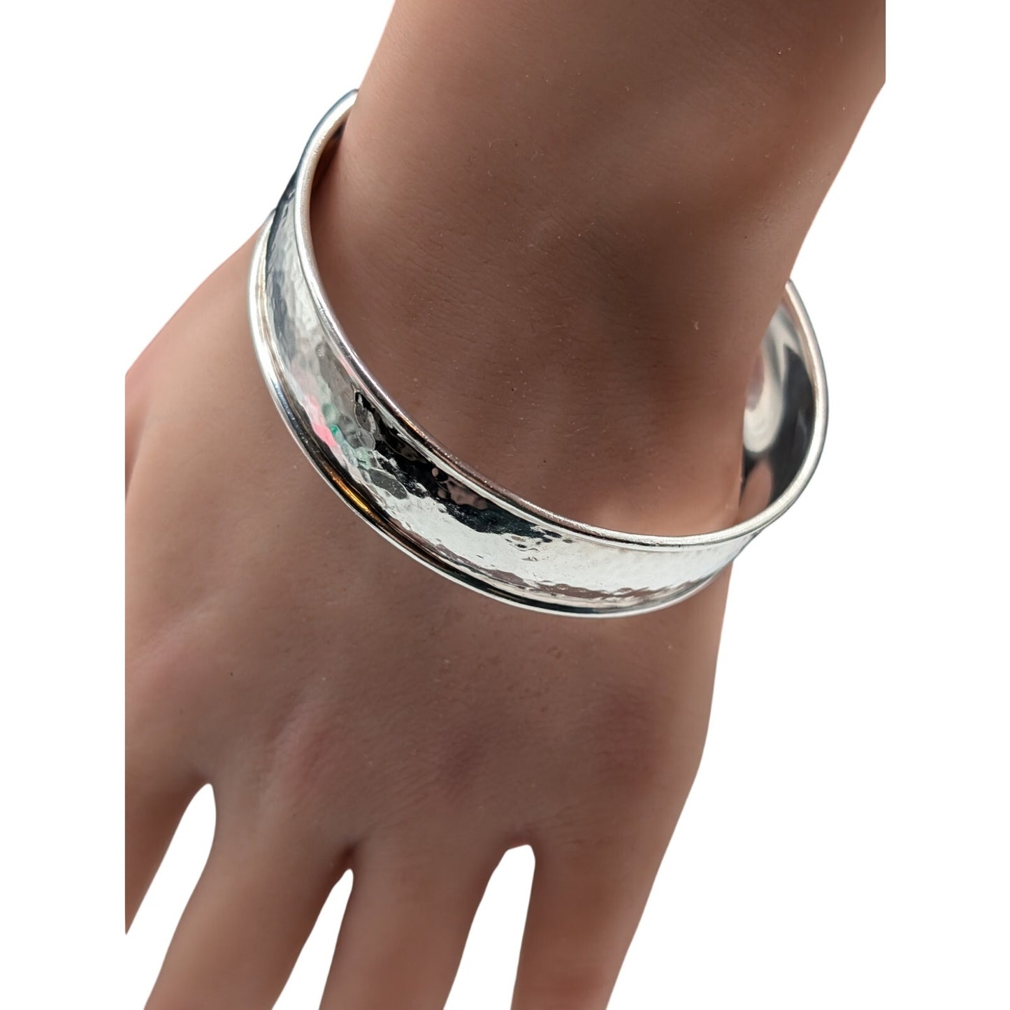 Vtg Ippolita Goddess 925 Sterling Italy Hand Hammered Bangle Bracelet32.74g