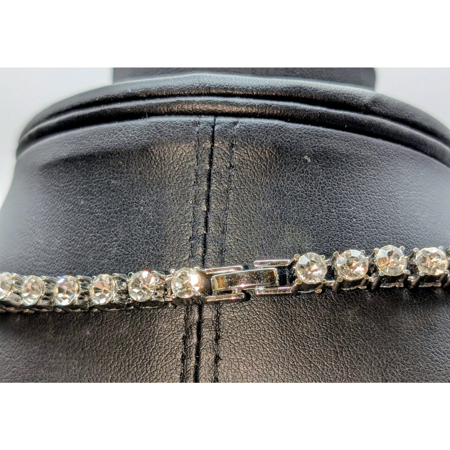 Hip Hop Black Panther CZ Wolf Tooth Silver Tone Fold Over Clasp 19.5" Necklace