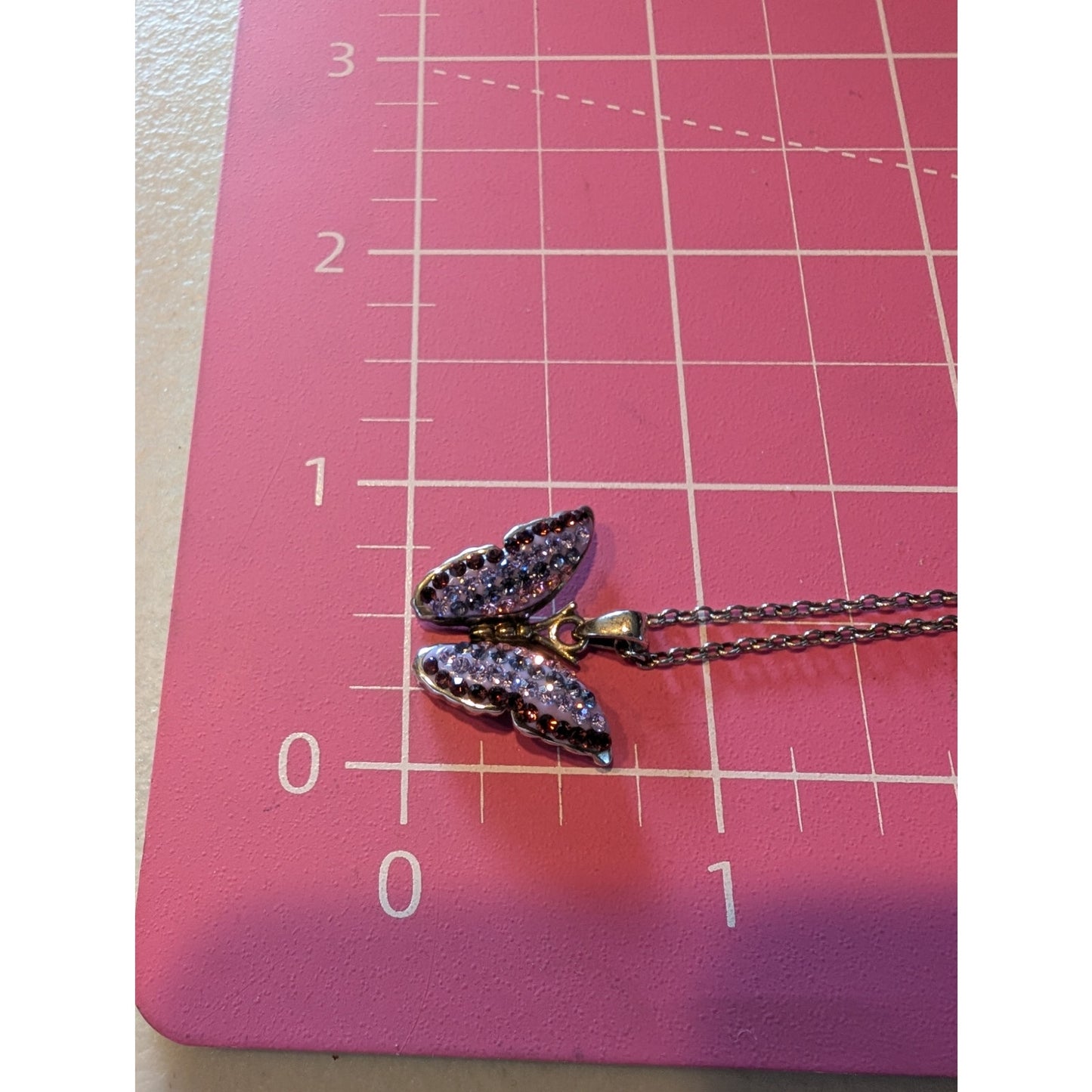Jenna Blue Purple CZ Butterfly Pendant 18.5" Necklace