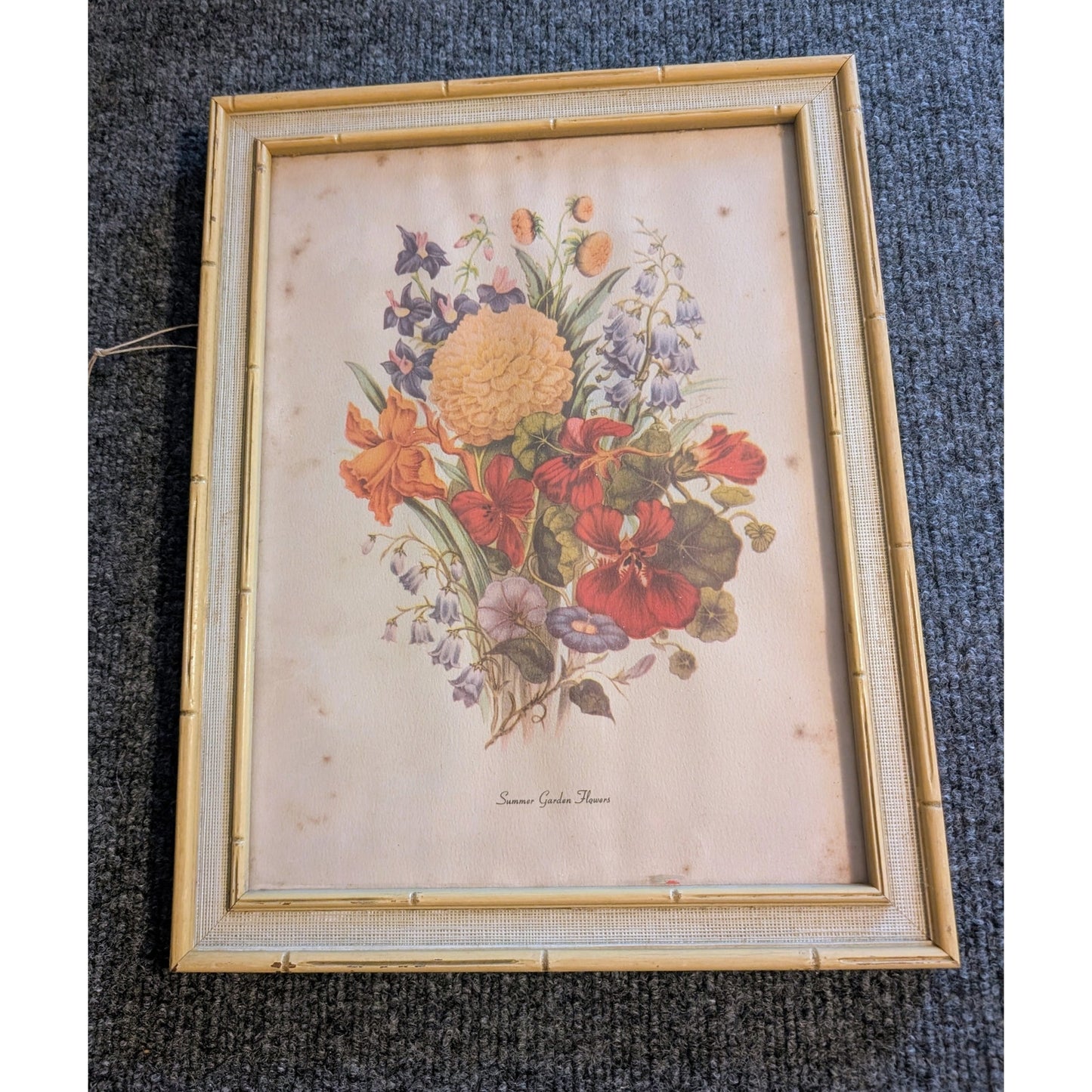 Set of Two Vintage Framed Pierre Joseph Redoute Botanical Art Prints Under Glass