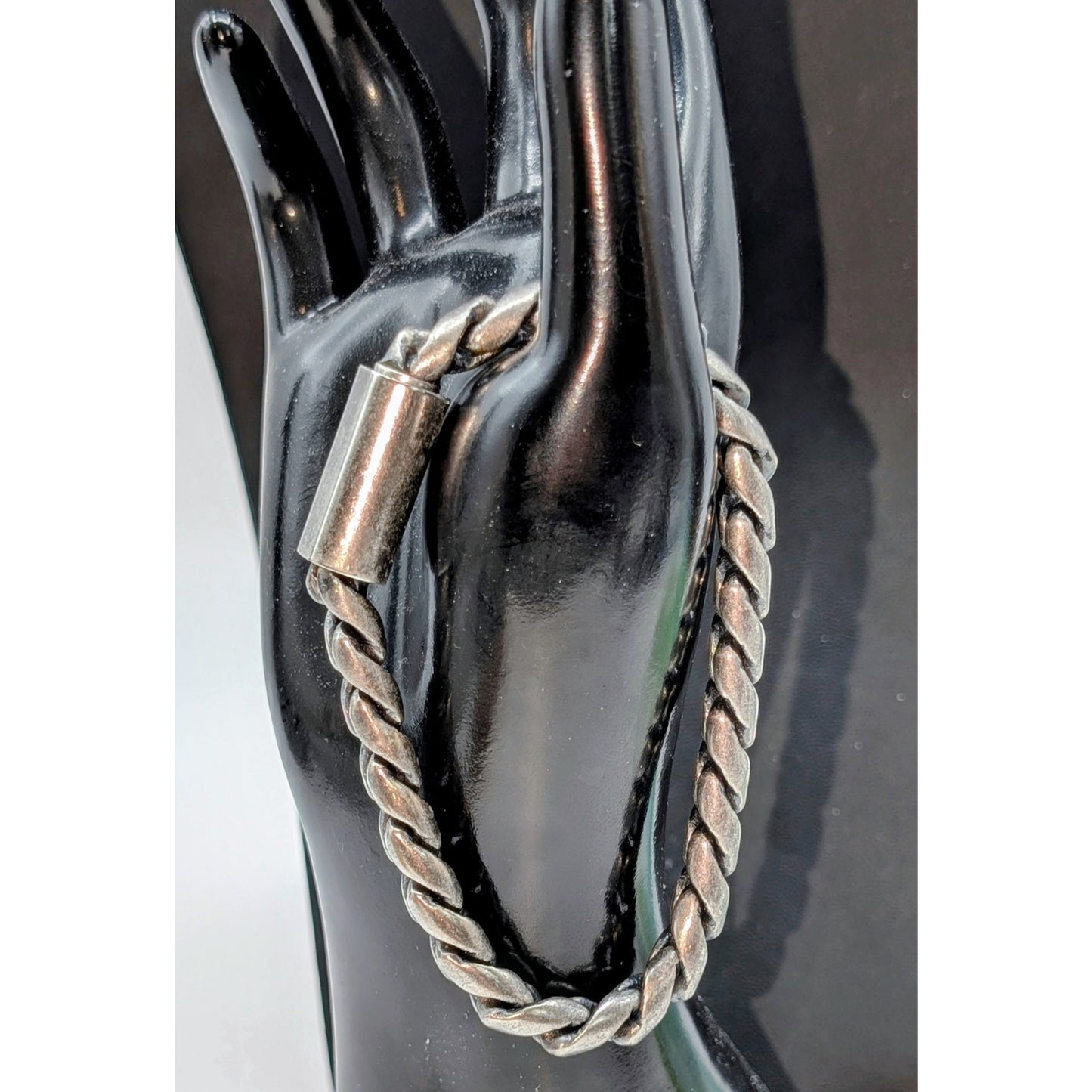 Thick Chunky Stainless Steel Satin Finish Nautical Link Magnetic Clasp Bracelet