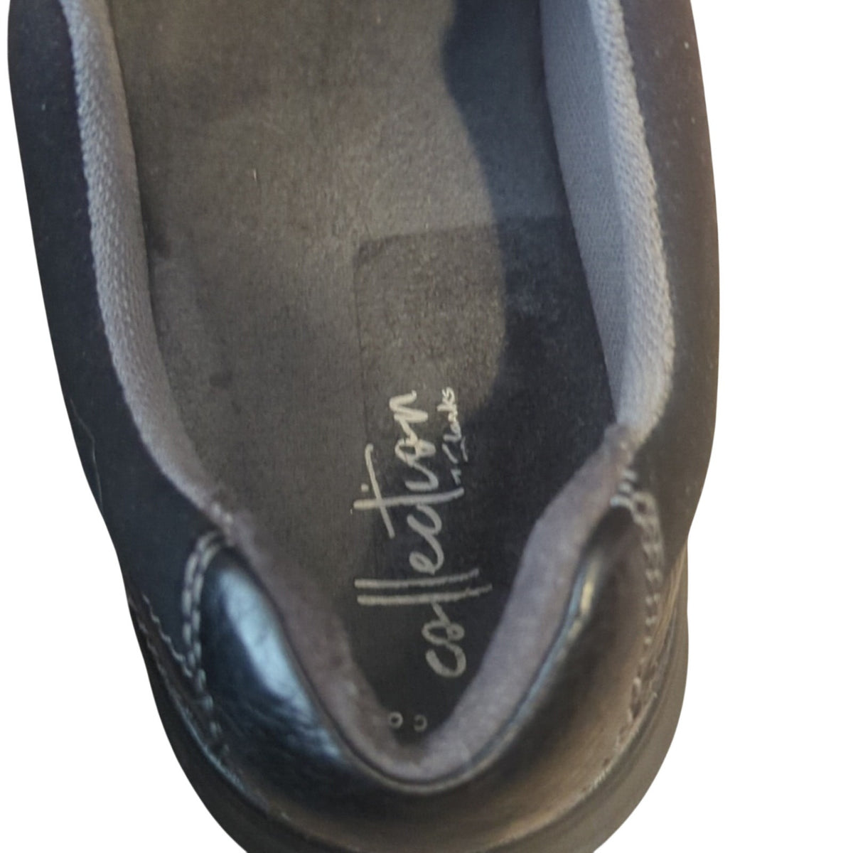 Clarks Collection Cotrell Free Black Oily Leather Pebbled Grain Loafer Men's 11M