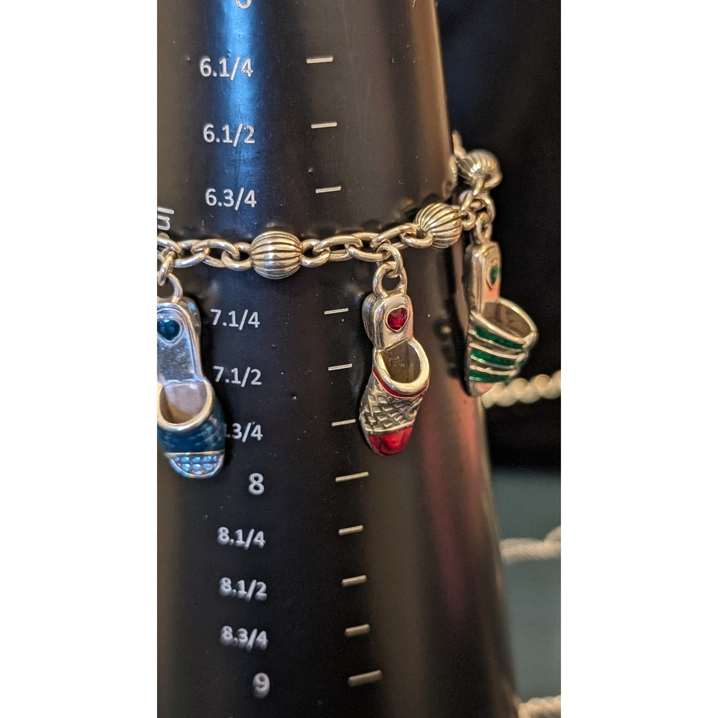Brighton Vintage Retired Enamel Shoe Charm Bracelet