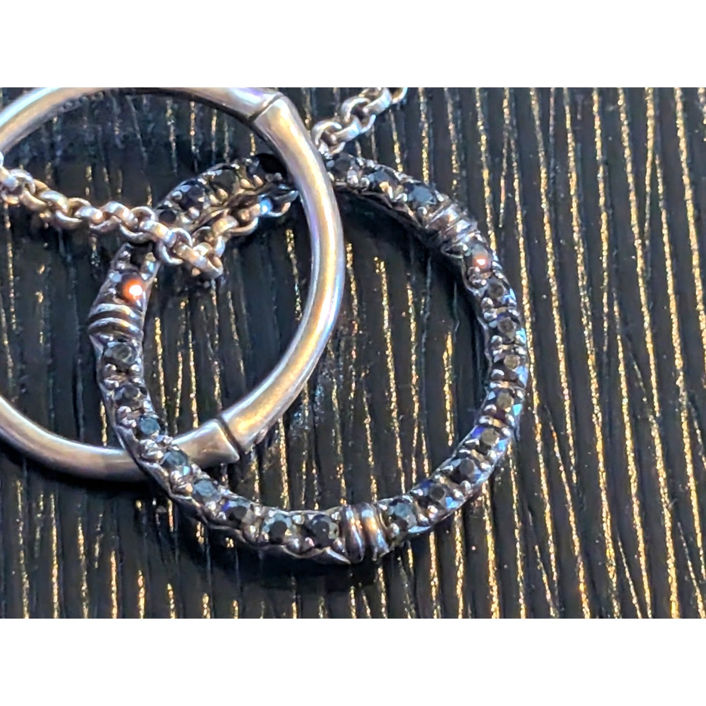 John Hardy Bamboo Collection 925 Sterling Silver Black Sapphire 19.75" Necklace