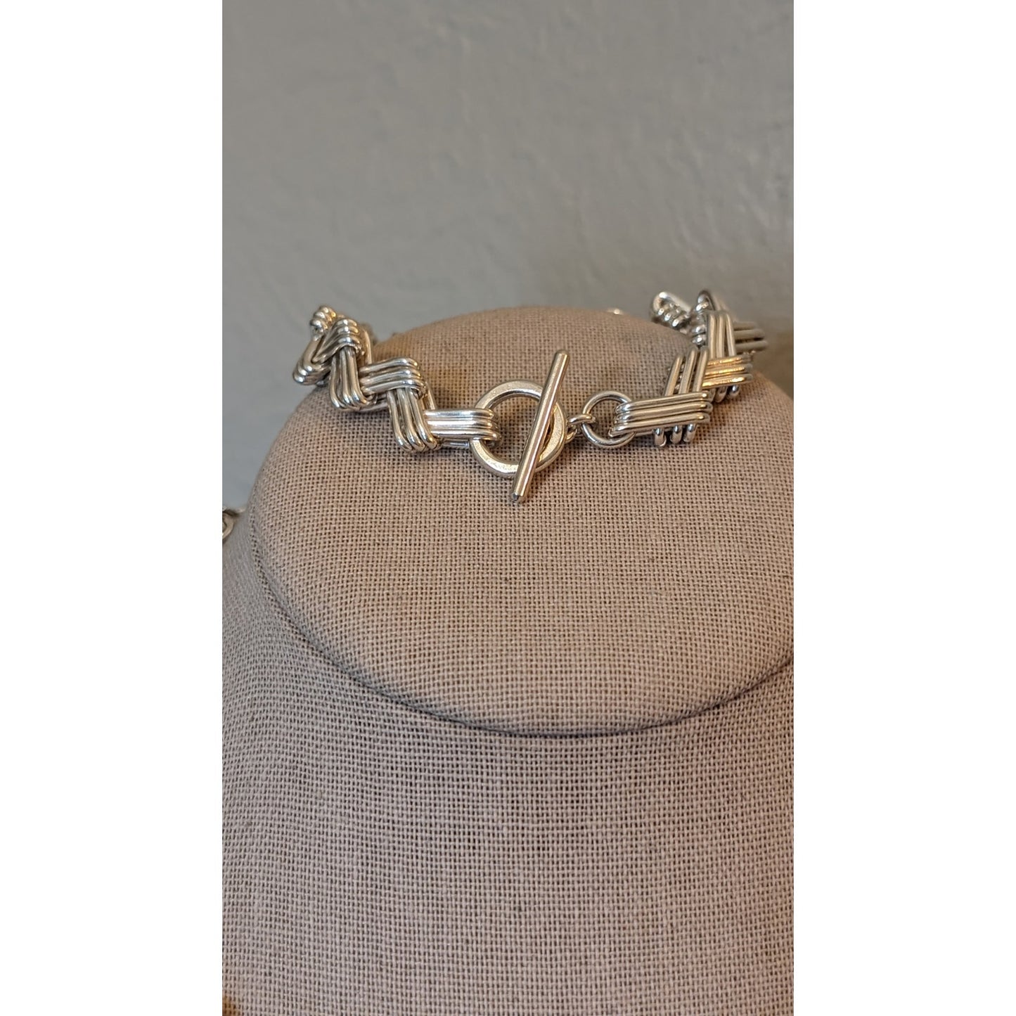 Vintage Mexico Modernist 925Sterling Silver Solid Zig Zag Necklace Bracelet Set