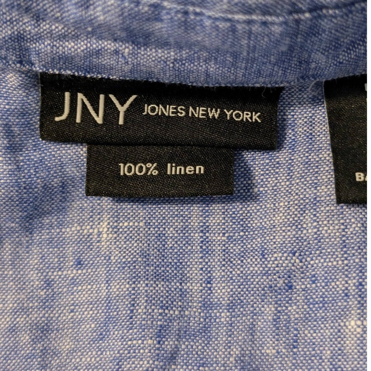NWT JNY Jones New York 100% Linen Sleeveless Pocket Button Front Blouse Sz S