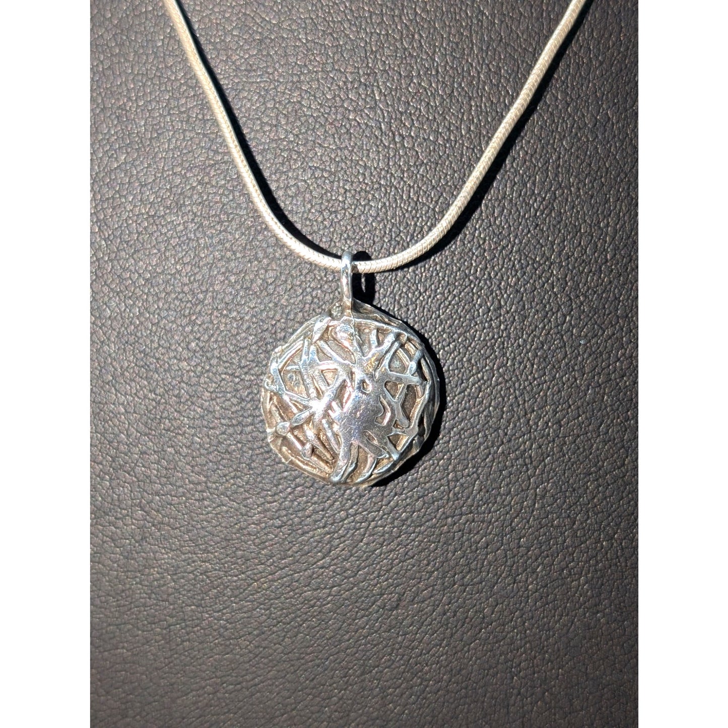 Vintage 925 Sterling Silver Bird's Next Pearl Eggs Pendant Snake Chain Necklace