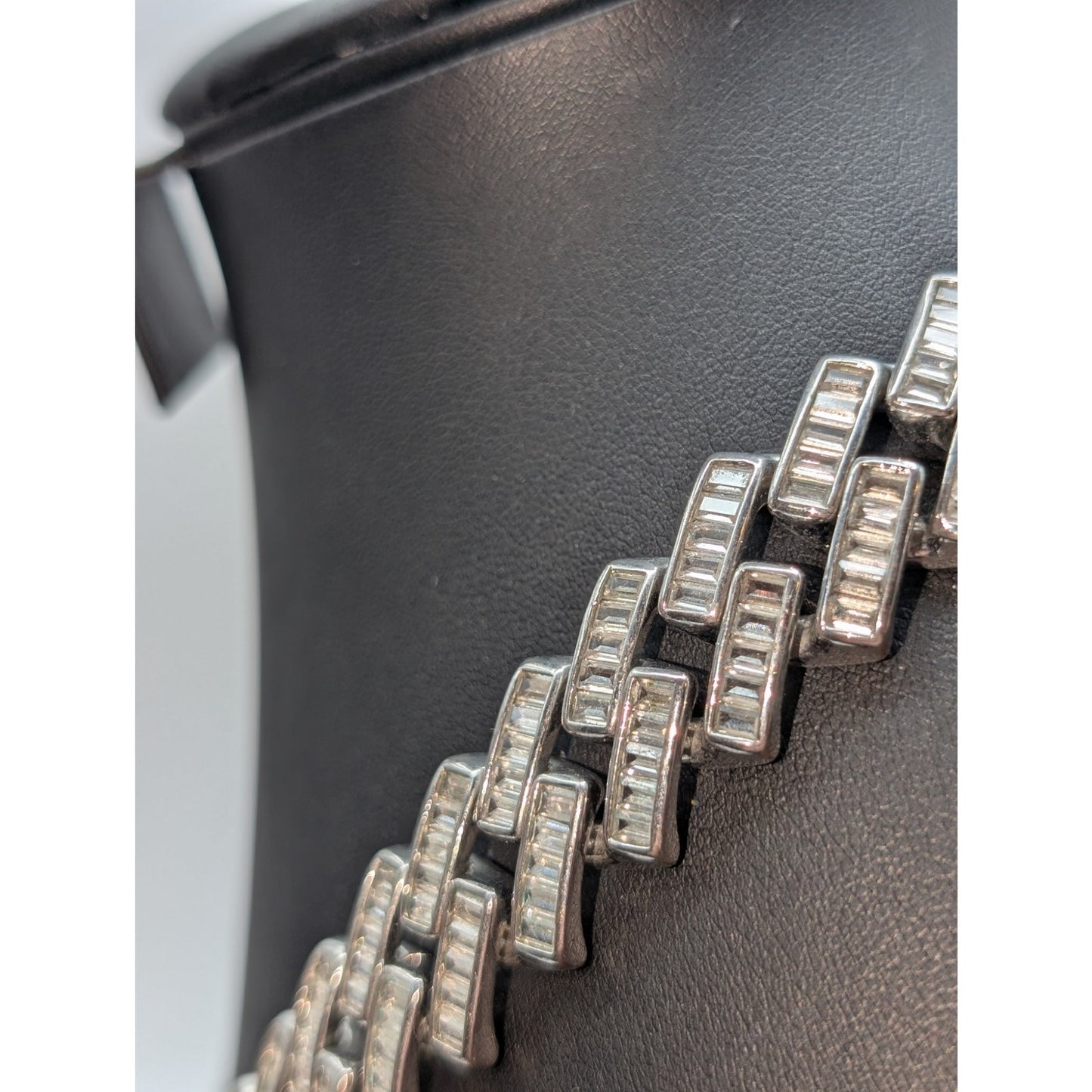 Silver Tone Baguette CZ Chunky Hip Hop Heavy Chain 20" Necklace