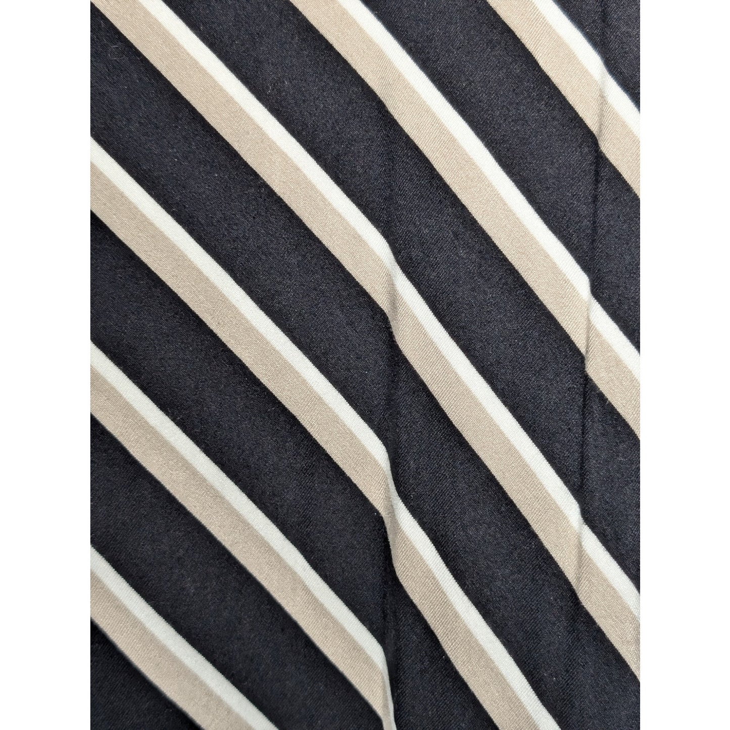 Chico's Black Tan White Diagonal Stripe Maxi Pull On Stretch Skirt Womens Sz 20