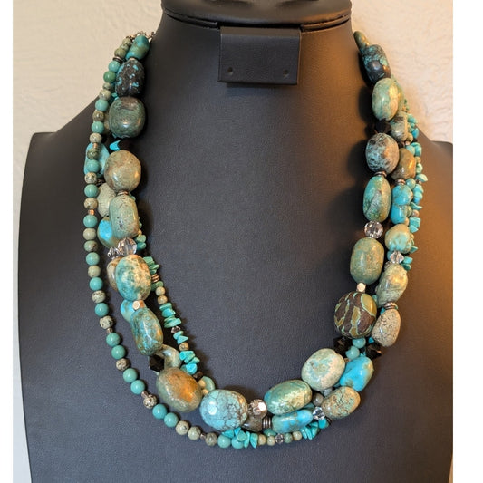 SILPADA Sterling Silver Turquoise Four-Strand Necklace