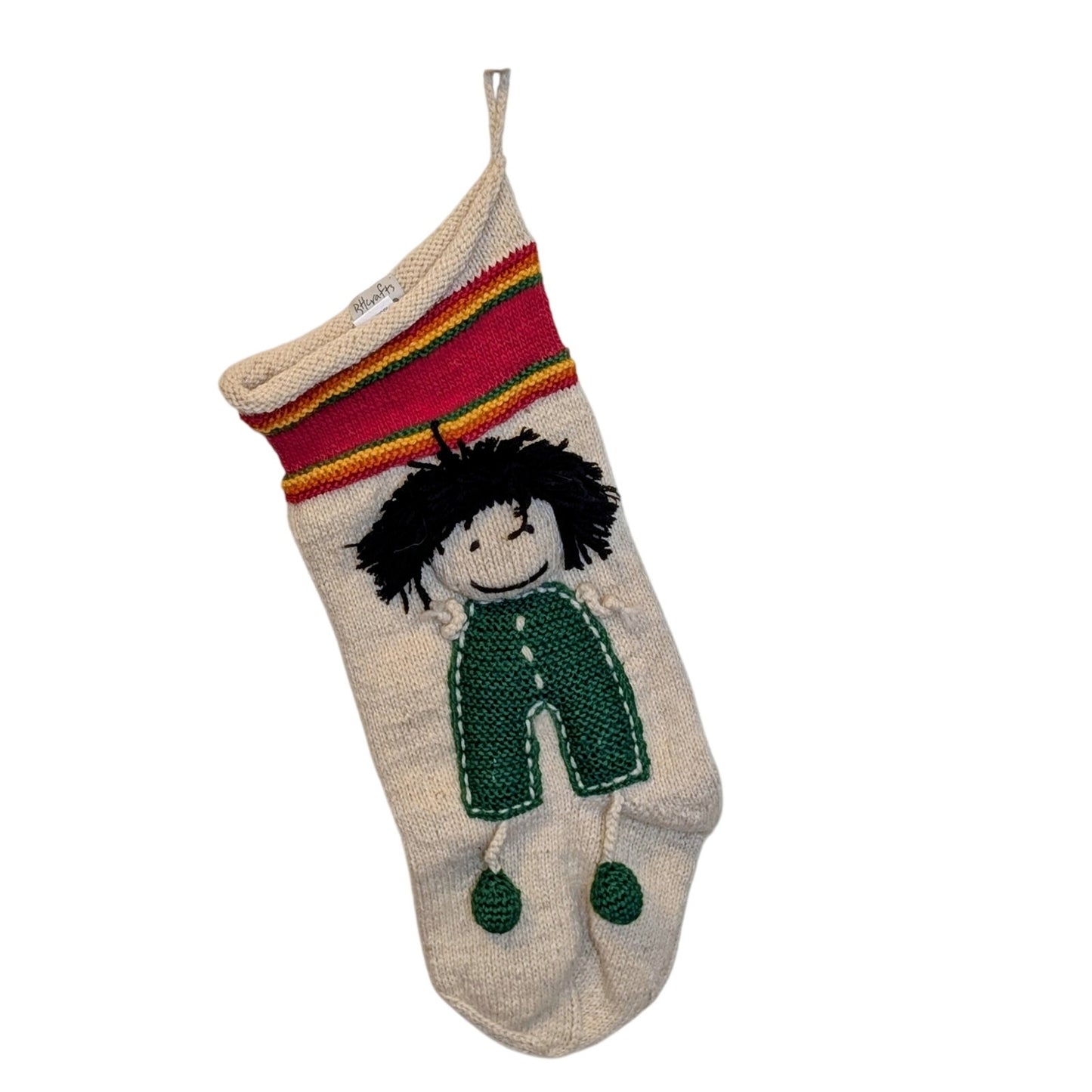 100% Wool Hand Made Artisan Child Christmas Stocking
