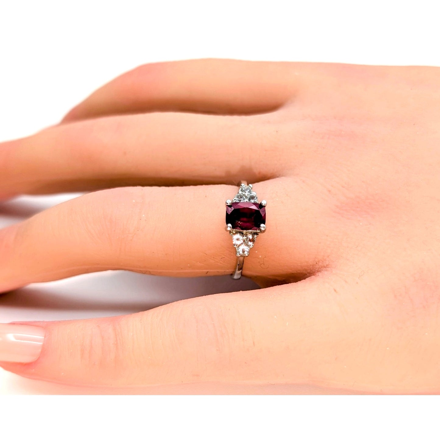 VTG 2.4g STS Chuck Clemency 925 Sterling Silver Ruby White Spinel Ring Size 6