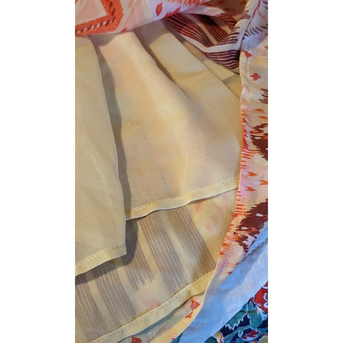 Torrid Babydoll Chiffon Smocked Bodice Yellow Orange Top Womens Sz 3