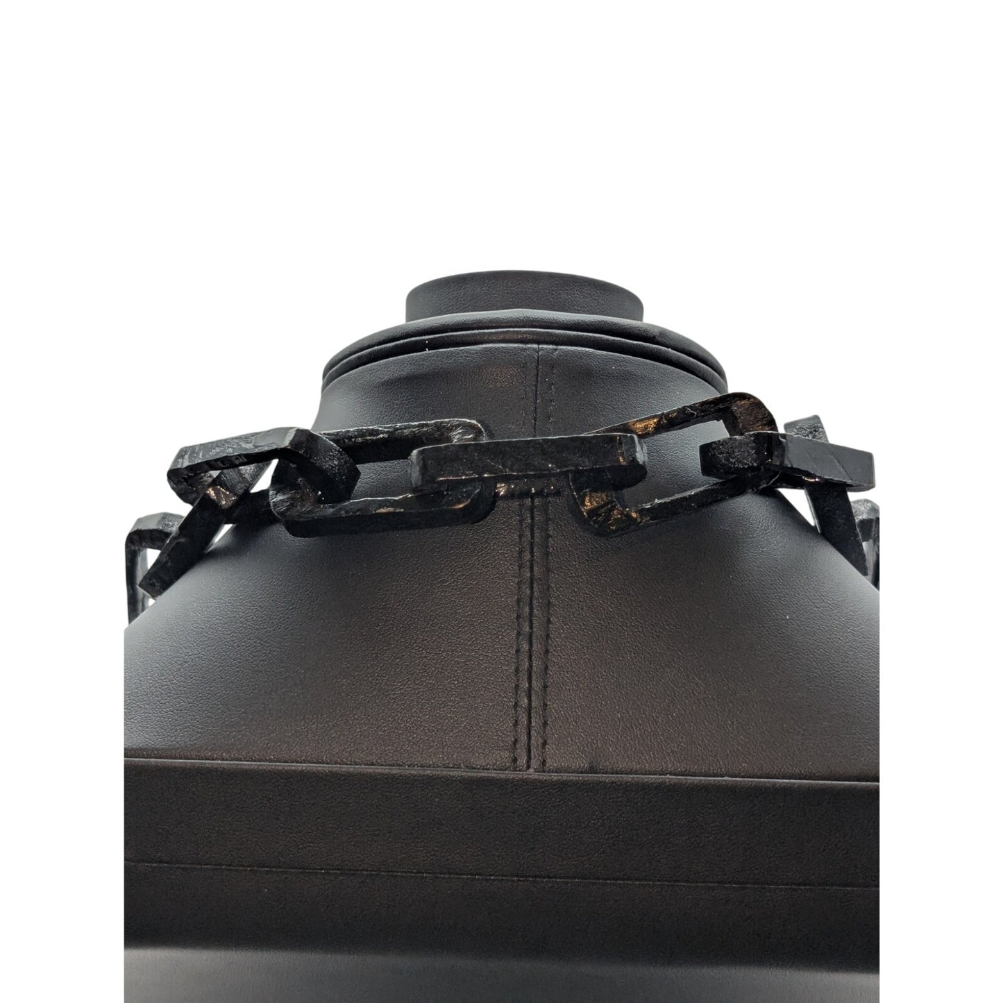 Chunky Lightweight Black Painted Wood Chain 26" Necklace