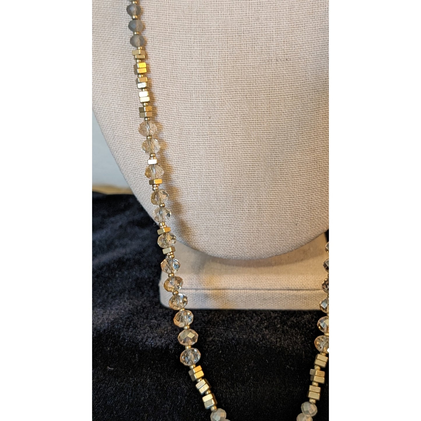 Loft Boho Crystal Beaded Tassel Necklace