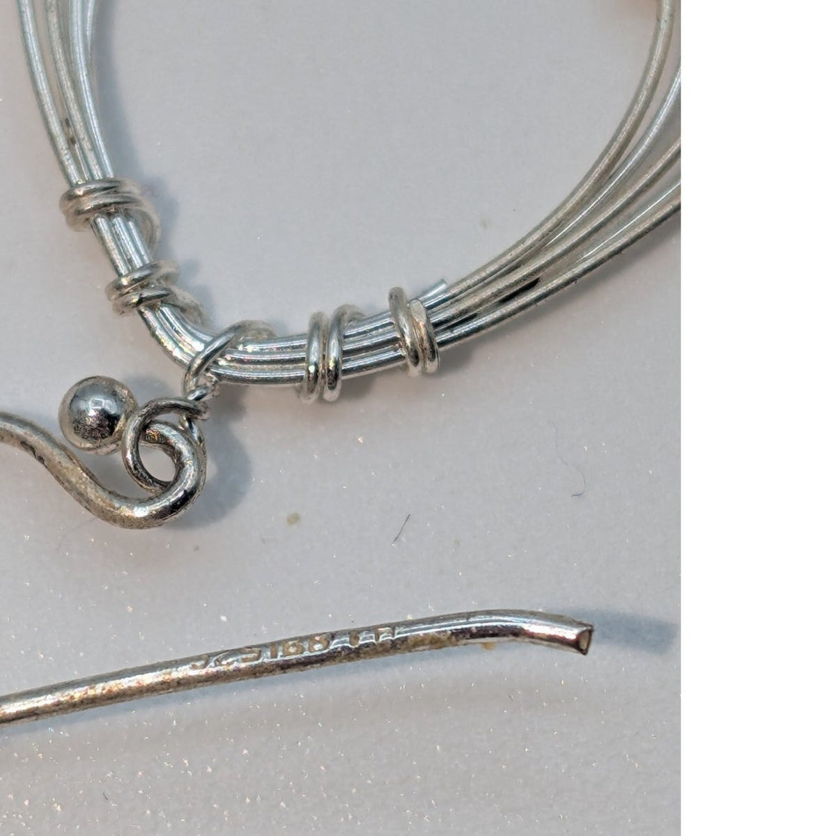 925 Sterling Silver Dainty Multi-Loop Beaded Dangle Earrings
