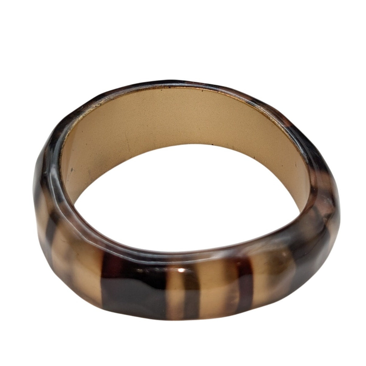 Vintage Tortoise Stripe Lucite Bangle Bracelet