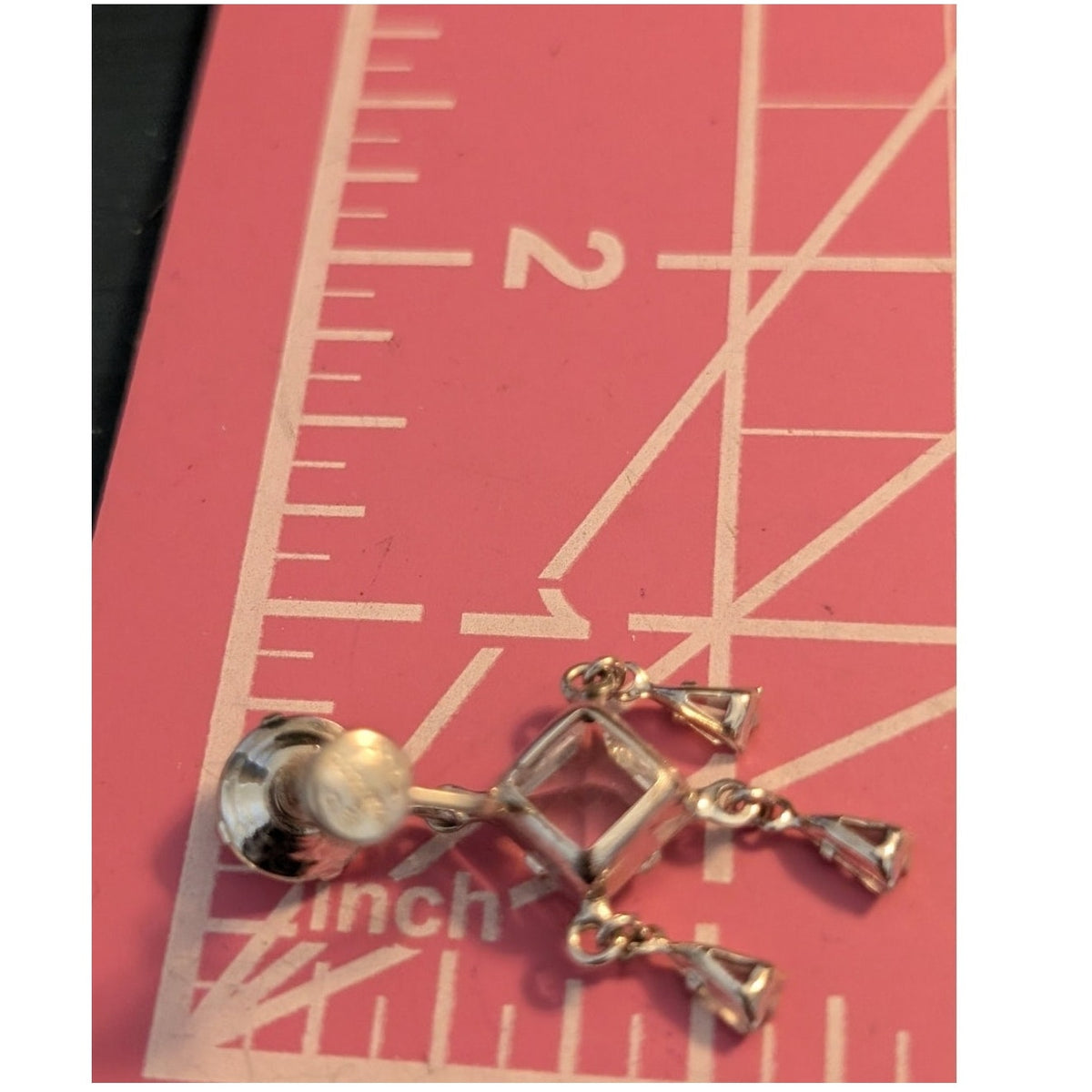 Vintage/Antique Dorsons 12K GF Silver Tone Crystal Dangle Screw Back Earrings
