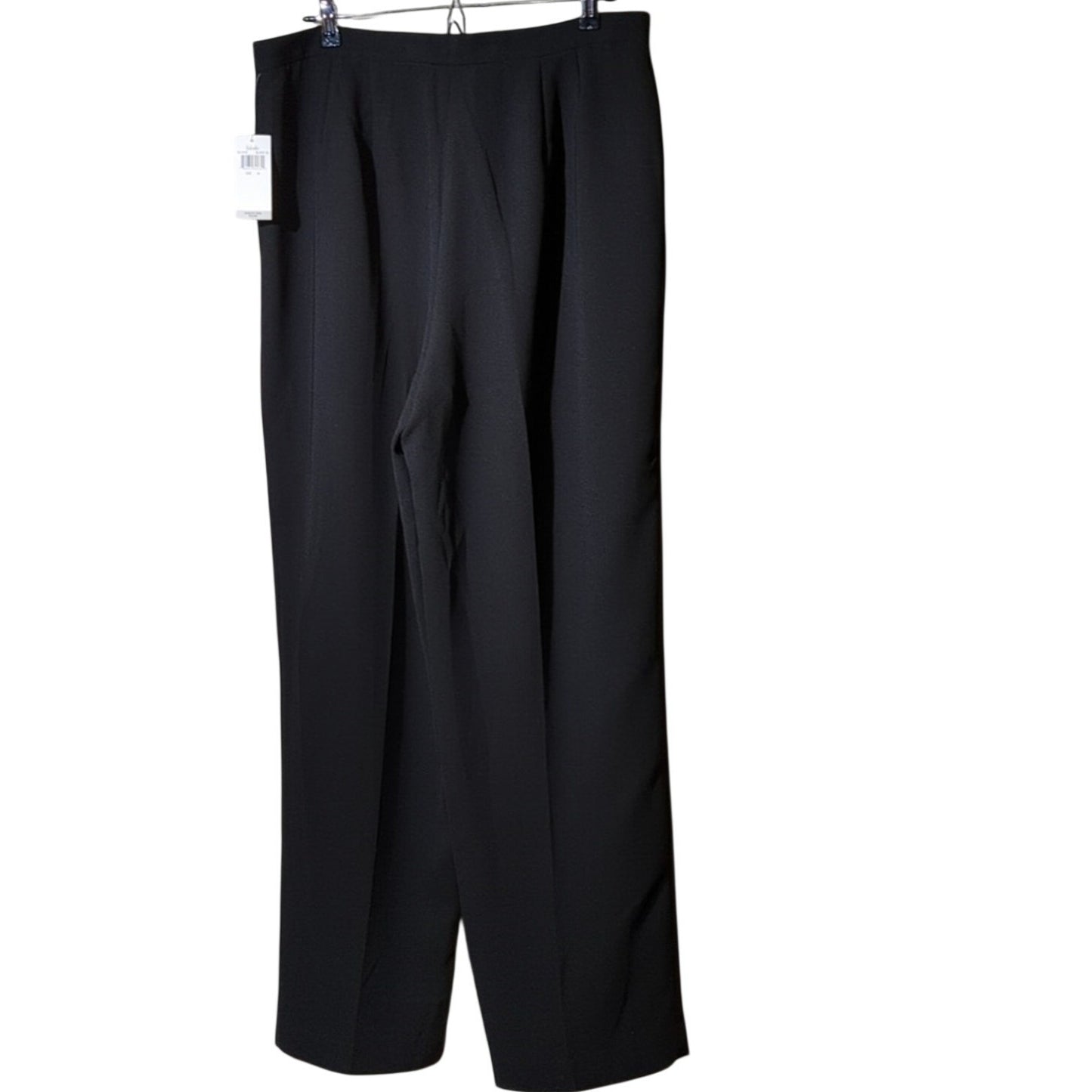 Vtg Rafaella Black Crepe All-Season Lined Front Zip Dress Trouser Womens Sz 16