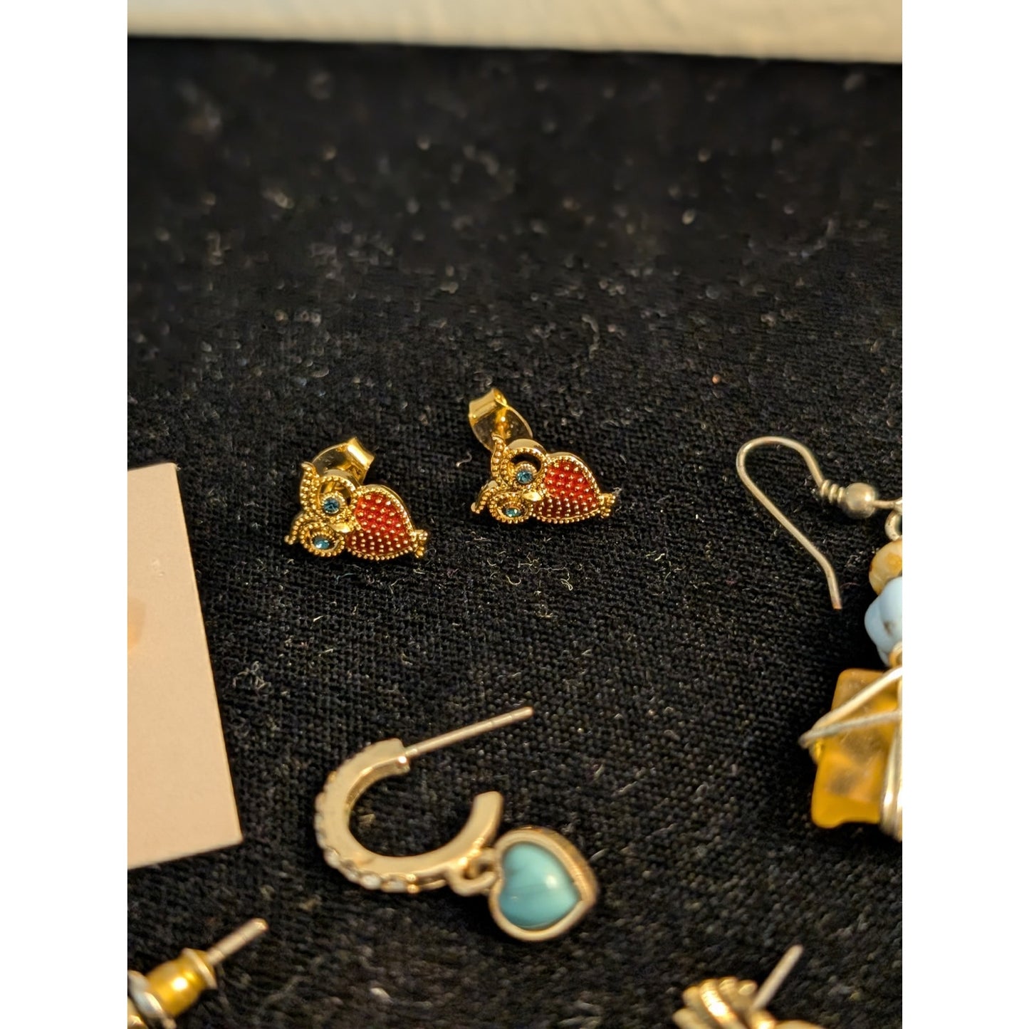 Lot of Eight Pair Gold Tone Pierced Earrings