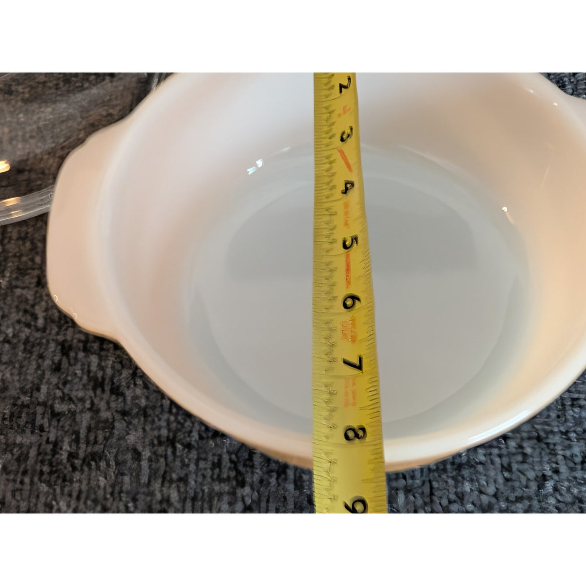 Vtg Anchor Hocking Fire King 447 Peach Lustre 1.5 Quart Casserole Dish W/ Lid