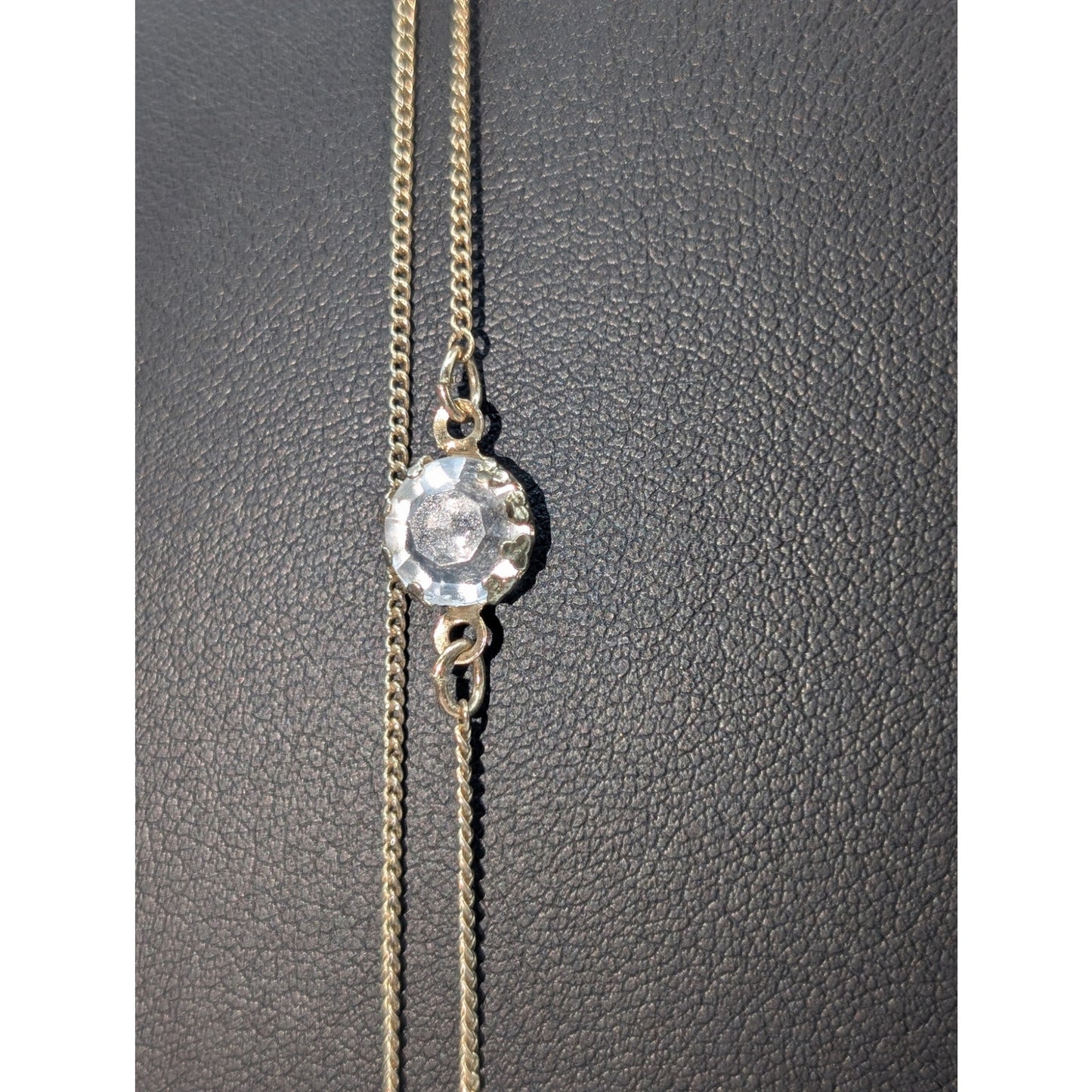 Vintage Double Strand Crystal Station Chain 36" Necklace