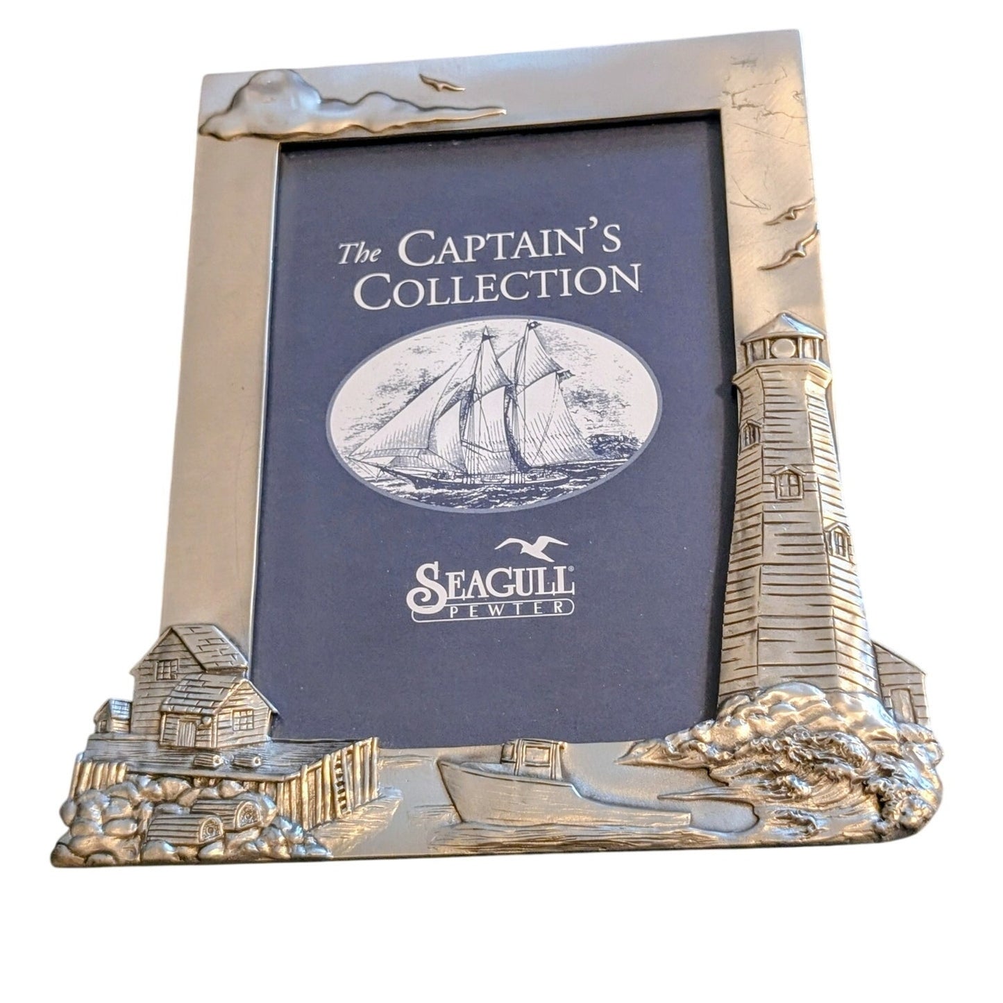 The Captain's Collection Seagull Pewter Lighthouse Beachy  5 X 7 Picture Frame